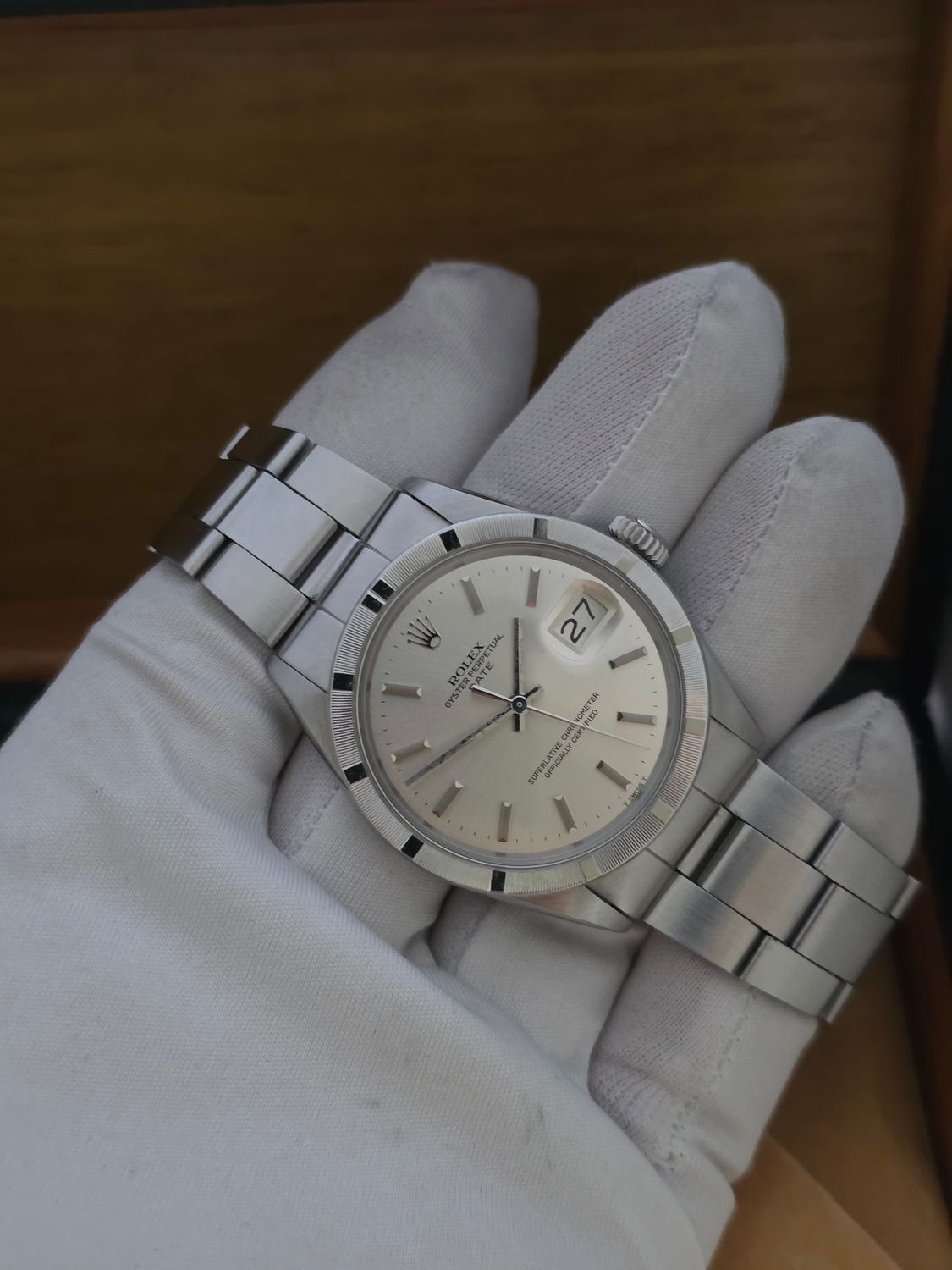 Rolex Oyster Perpetual Date Watch 1501 1971 Automatic Silver Dial, Box &amp; Papers