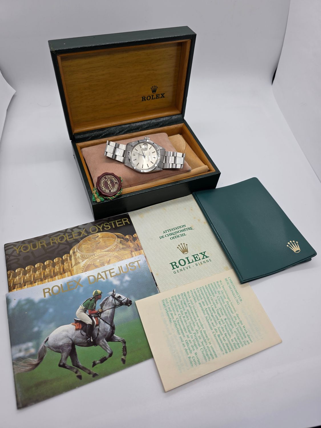 Rolex Oyster Perpetual Date Watch 1501 1971 Automatic Silver Dial, Box &amp; Papers