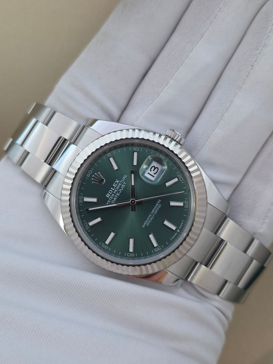 Rolex Datejust 41 126334 Mint Green Dial 2024 Box/Papers/Receipt
