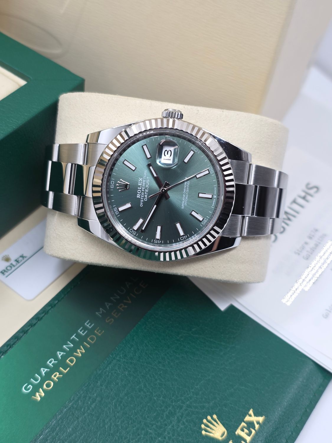 Rolex Datejust 41 126334 Mint Green Dial 2024 Box/Papers/Receipt