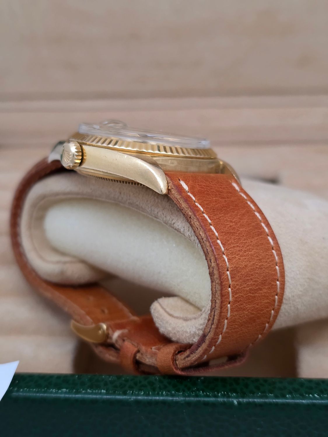 Rolex DayDate 1803 36mm, 18K Gold, Rare WideBoy Dial, Circa 1969 Box &amp; Booklets