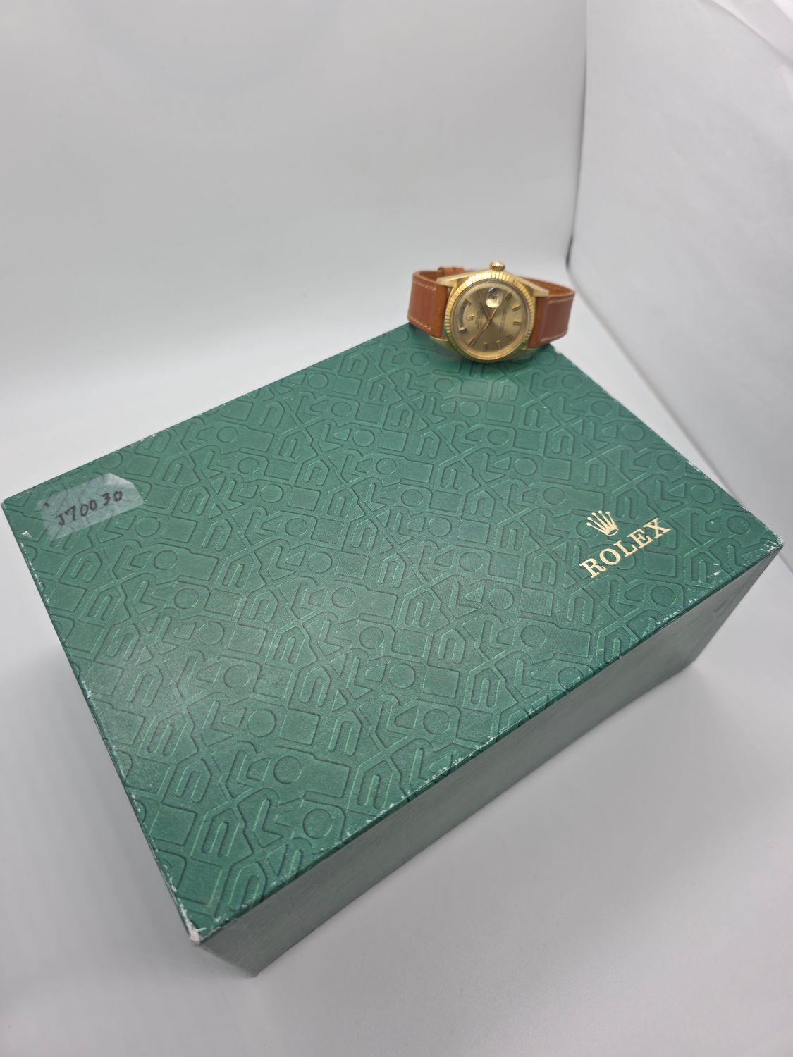 Rolex DayDate 1803 36mm, 18K Gold, Rare WideBoy Dial, Circa 1969 Box &amp; Booklets