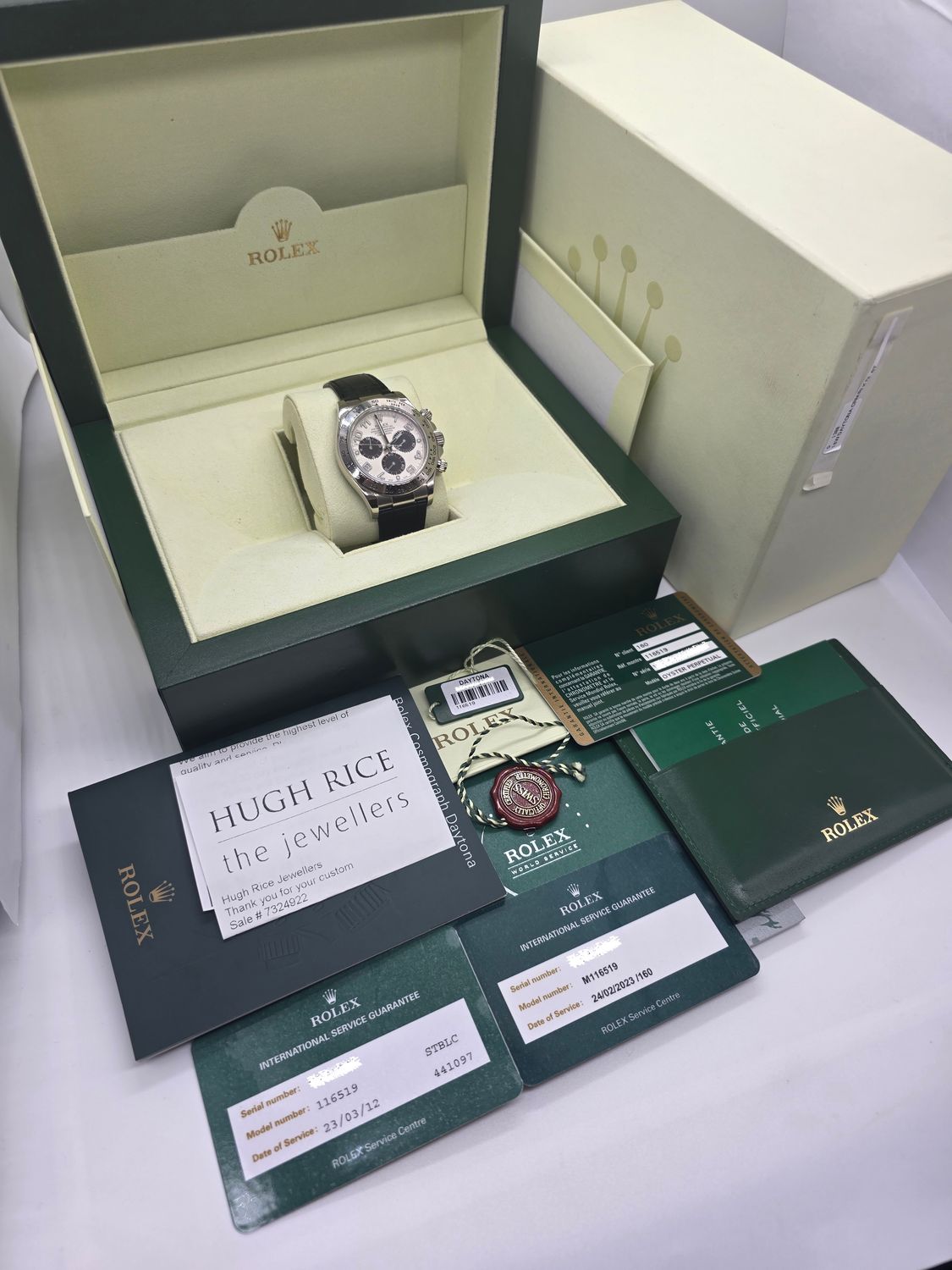 Rolex Daytona 116519, White Gold 40mm, Racing Panda Dial, 2009 Collectors Set