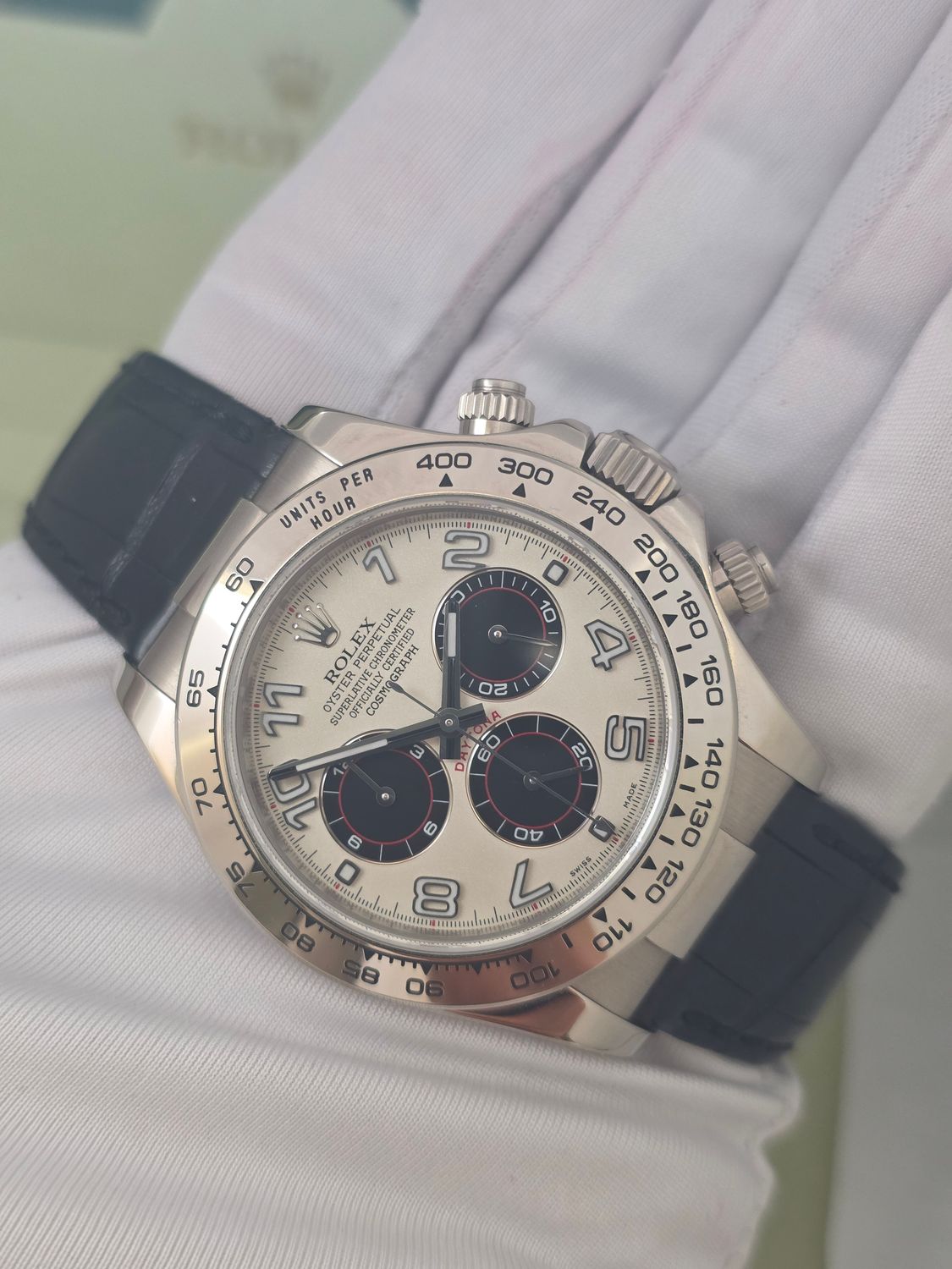 Rolex Daytona 116519, White Gold 40mm, Racing Panda Dial, 2009 Collectors Set