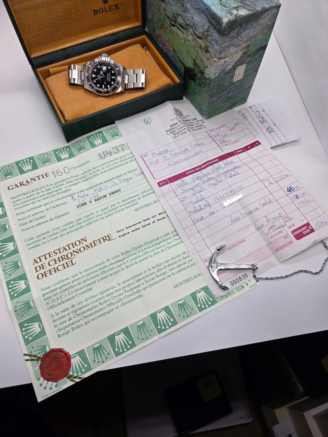 Rolex Submariner Date 16610 40mm Black Bezel, 1998 Full Set