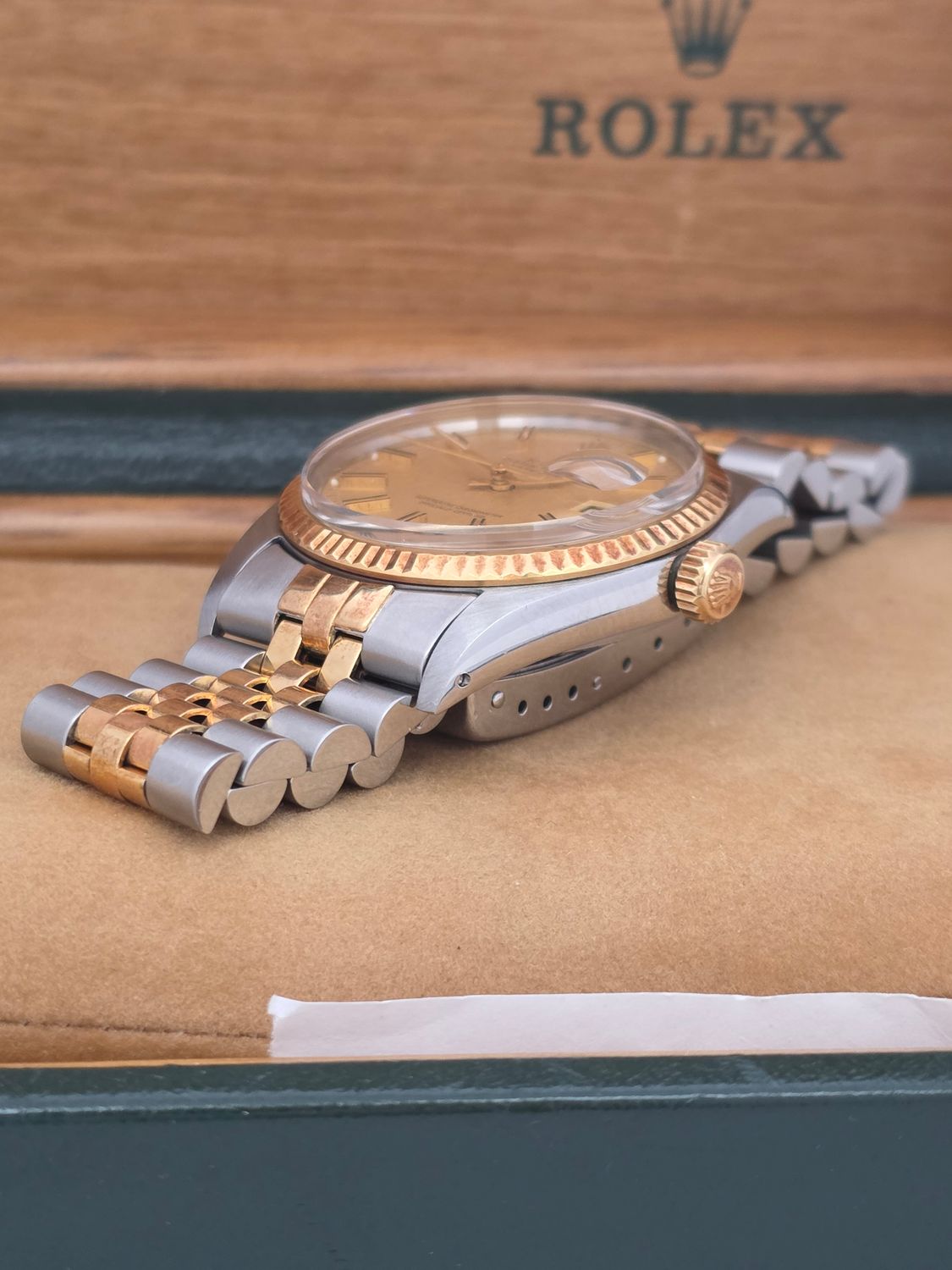 Rolex Datejust 16013 Watch - 1984 Linen Dial, Box &amp; Papers