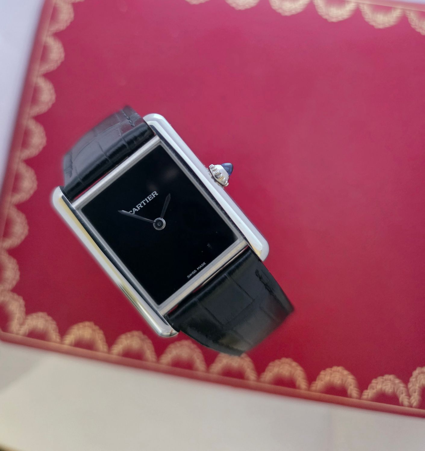 Cartier Tank Must Black Watch - WSTA0072 2022 Large Model Watch, Box &amp; Receipt