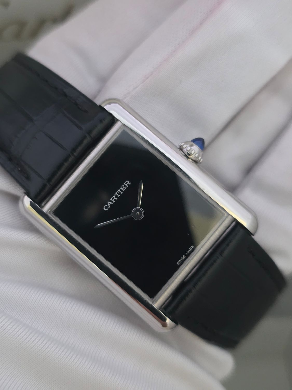 Cartier Tank Must Black Watch - WSTA0072 2022 Large Model Watch, Box &amp; Receipt