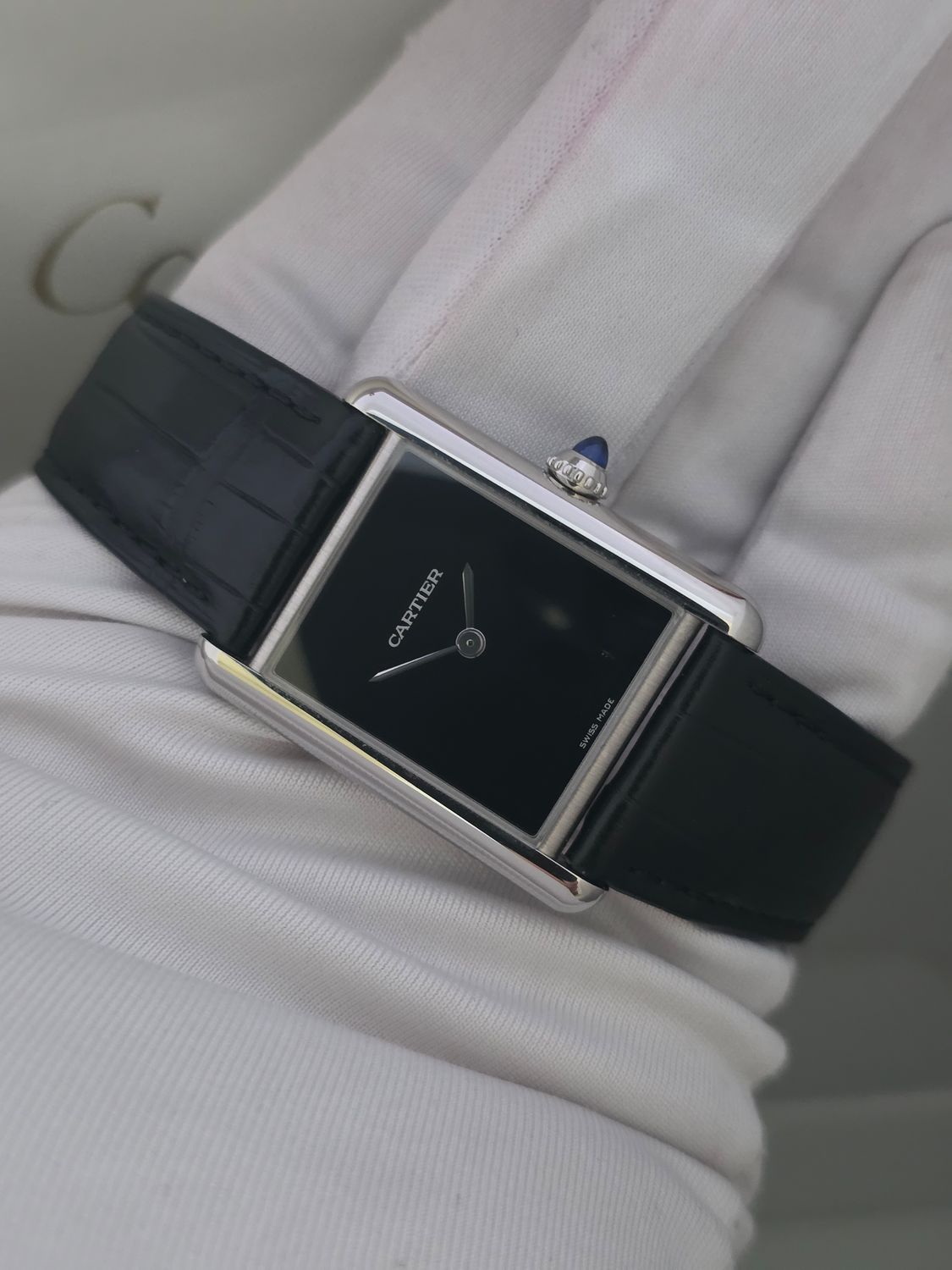 Cartier Tank Must Black Watch - WSTA0072 2022 Large Model Watch, Box &amp; Receipt