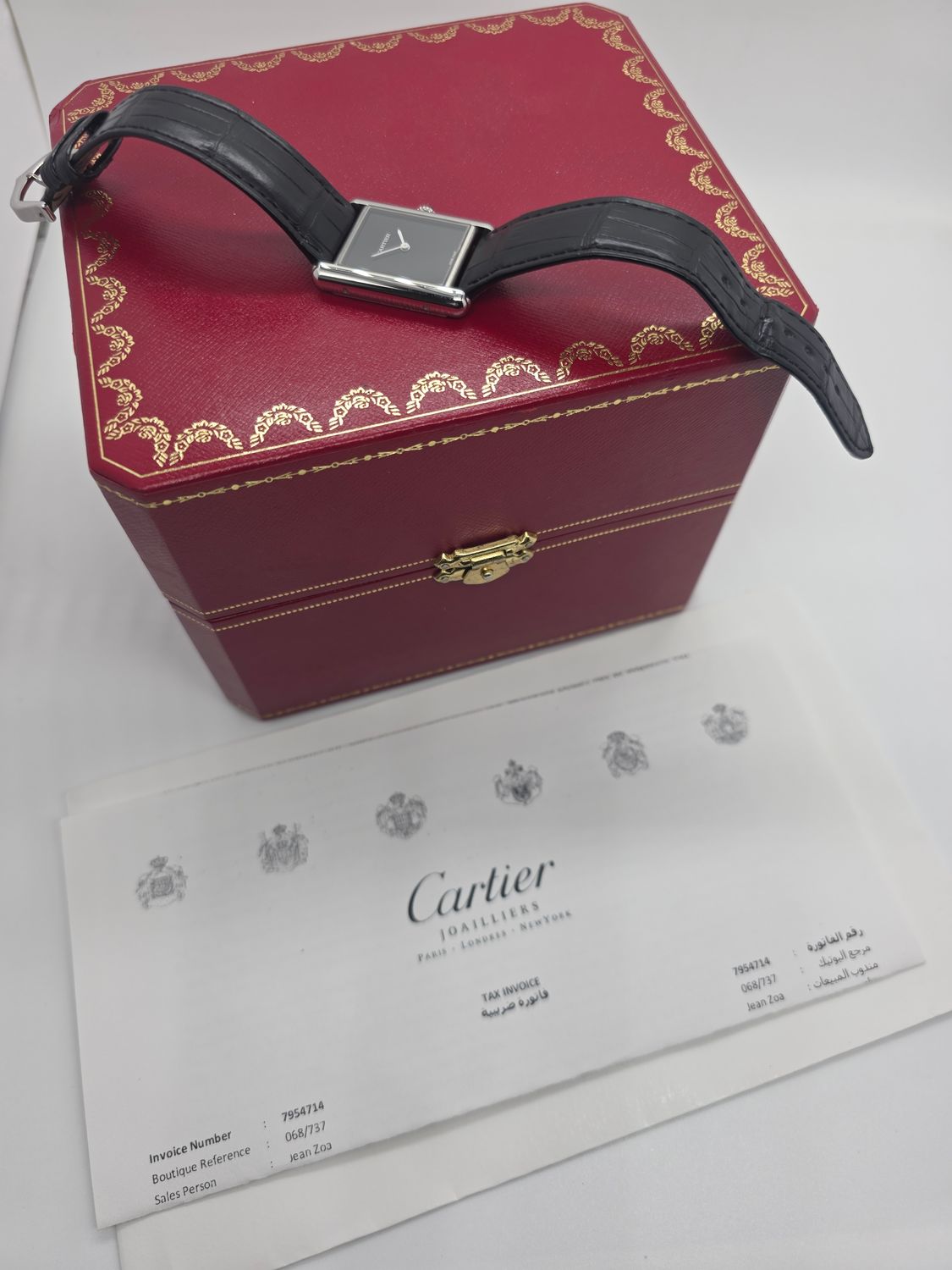 Cartier Tank Must Black Watch - WSTA0072 2022 Large Model Watch, Box &amp; Receipt