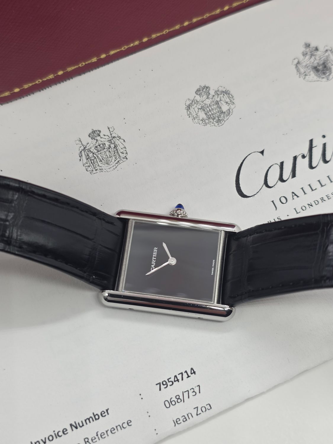 Cartier Tank Must Black Watch - WSTA0072 2022 Large Model Watch, Box &amp; Receipt
