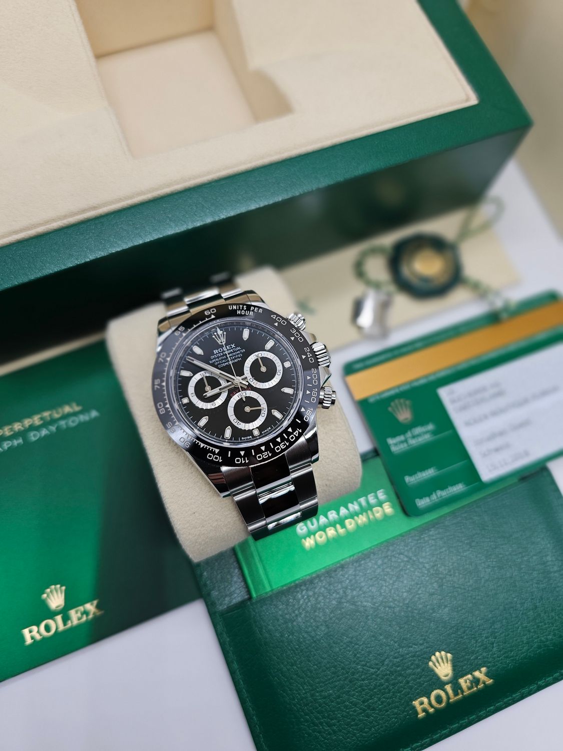 Rolex Daytona Black 116500LN Watch - 2018 Box &amp; Rolex Warranty Card