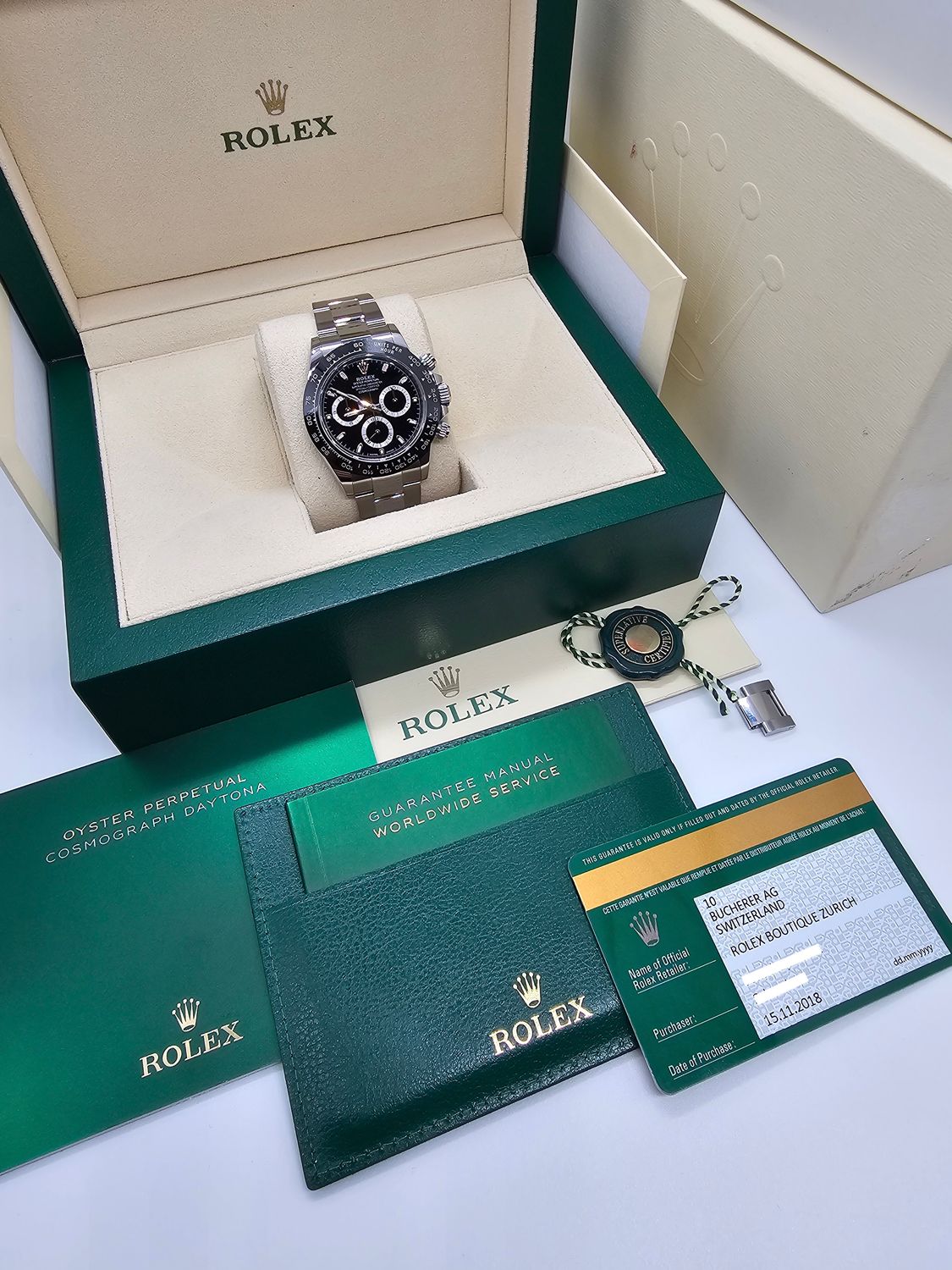 Rolex Daytona Black 116500LN Watch - 2018 Box &amp; Rolex Warranty Card