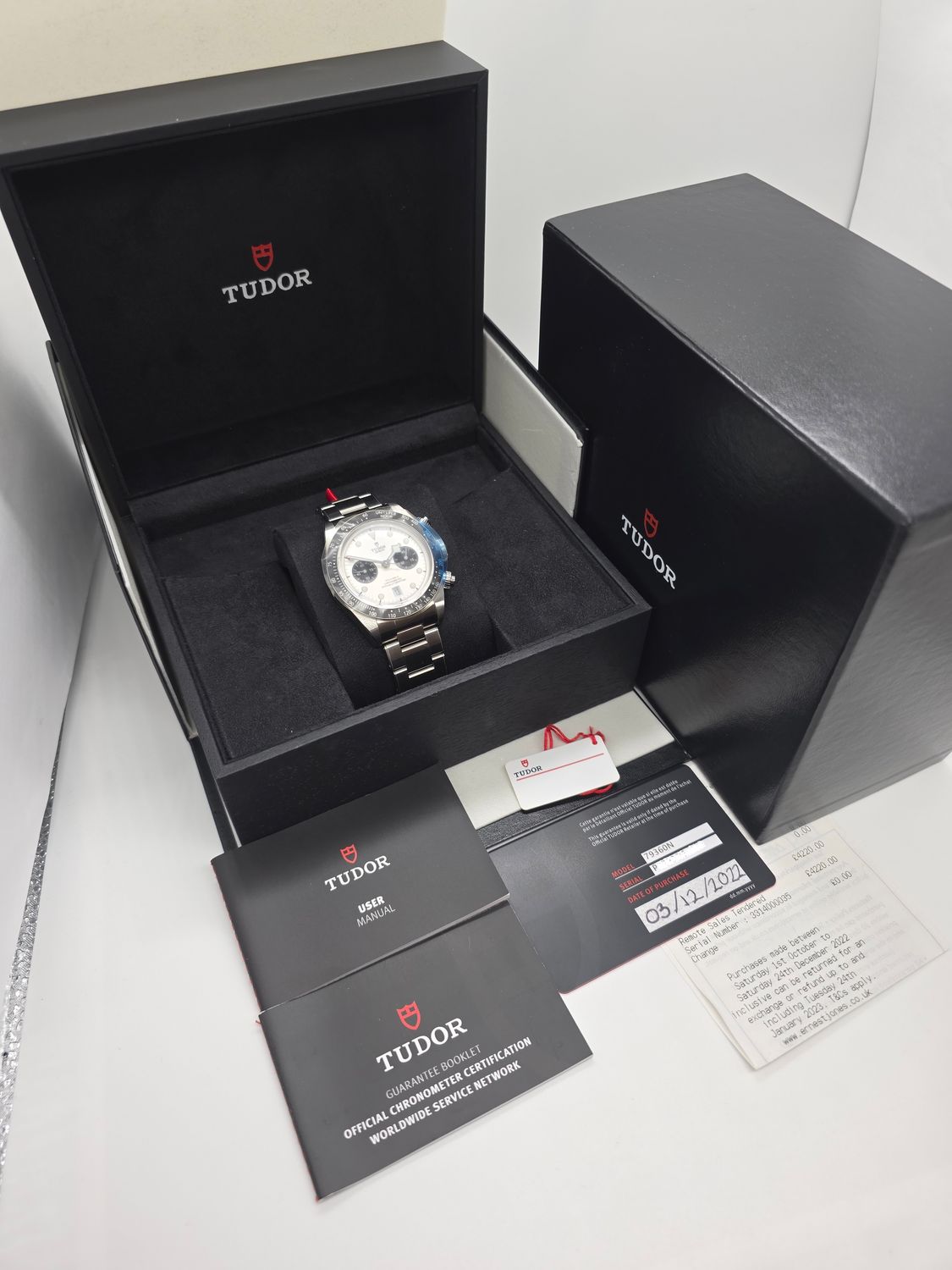TUDOR Black Bay Chrono Panda - M79360N, 2022 Full Set, Unworn/Stickered/Receipt