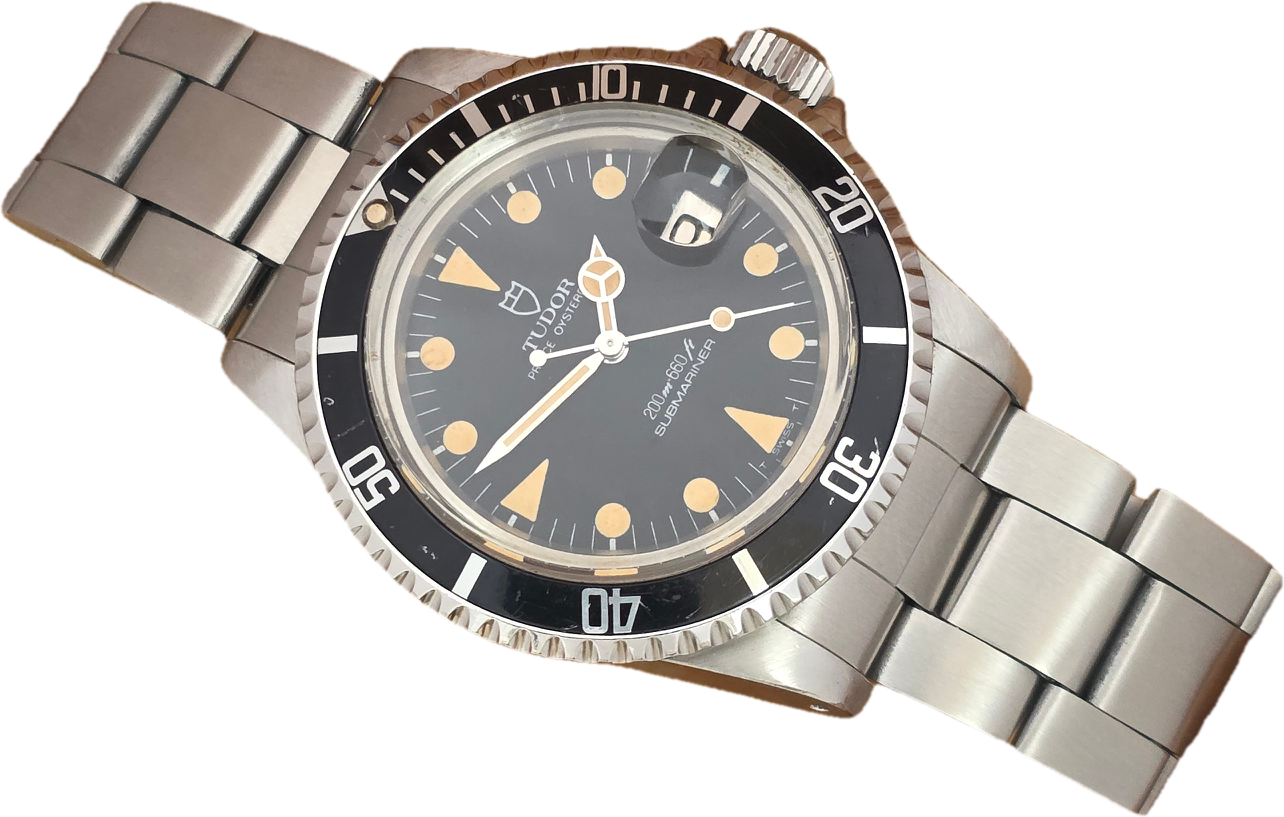 TUDOR Submariner Black 76100 Watch, Circa 1986, Sharp Condition