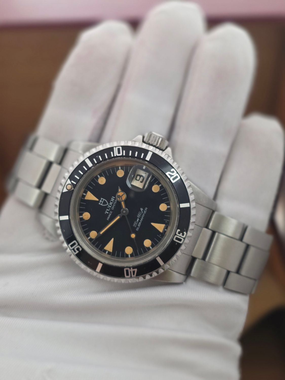 TUDOR Submariner Black 76100 Watch, Circa 1986, Sharp Condition