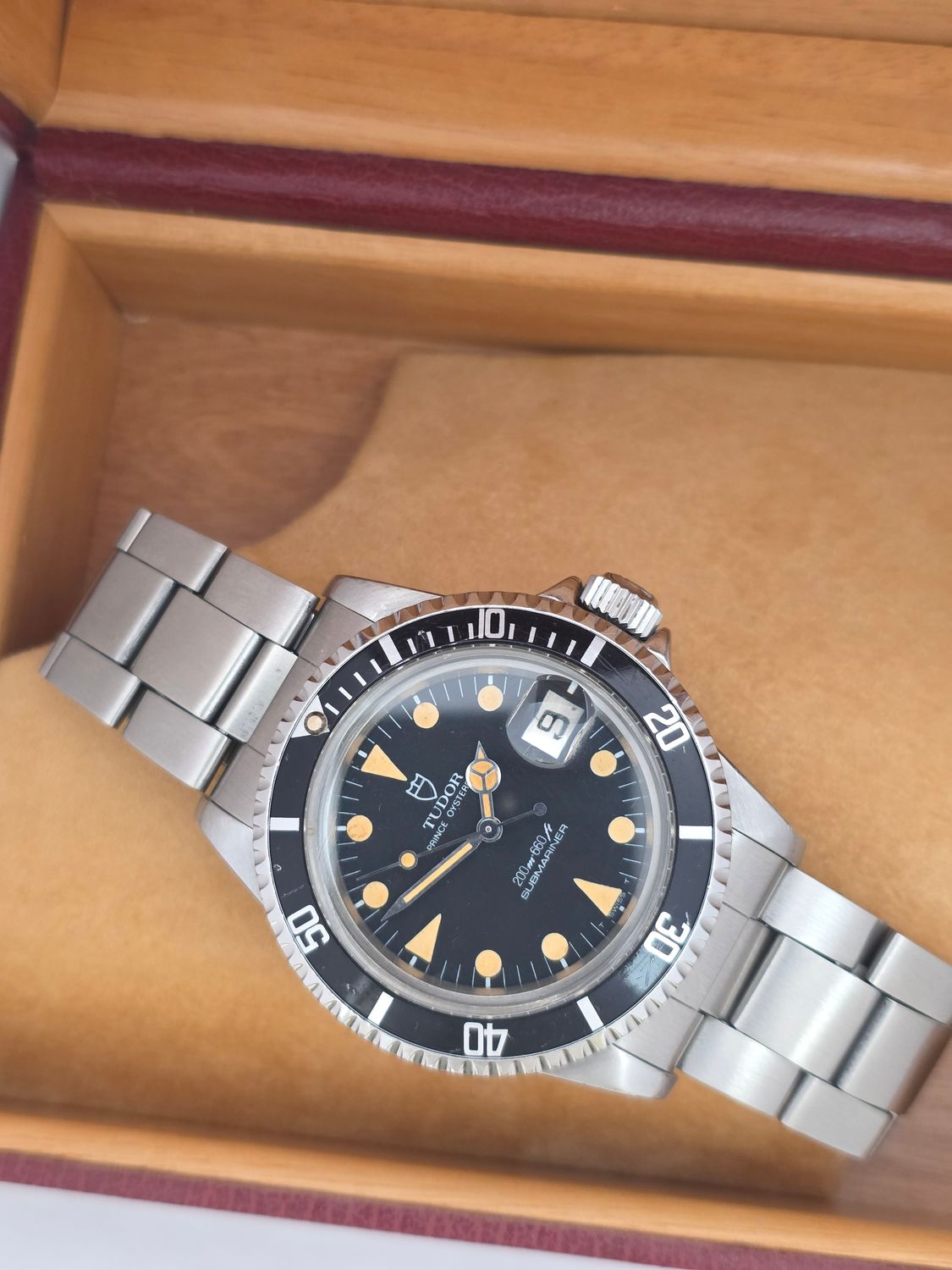 TUDOR Submariner Black 76100 Watch, Circa 1986, Sharp Condition