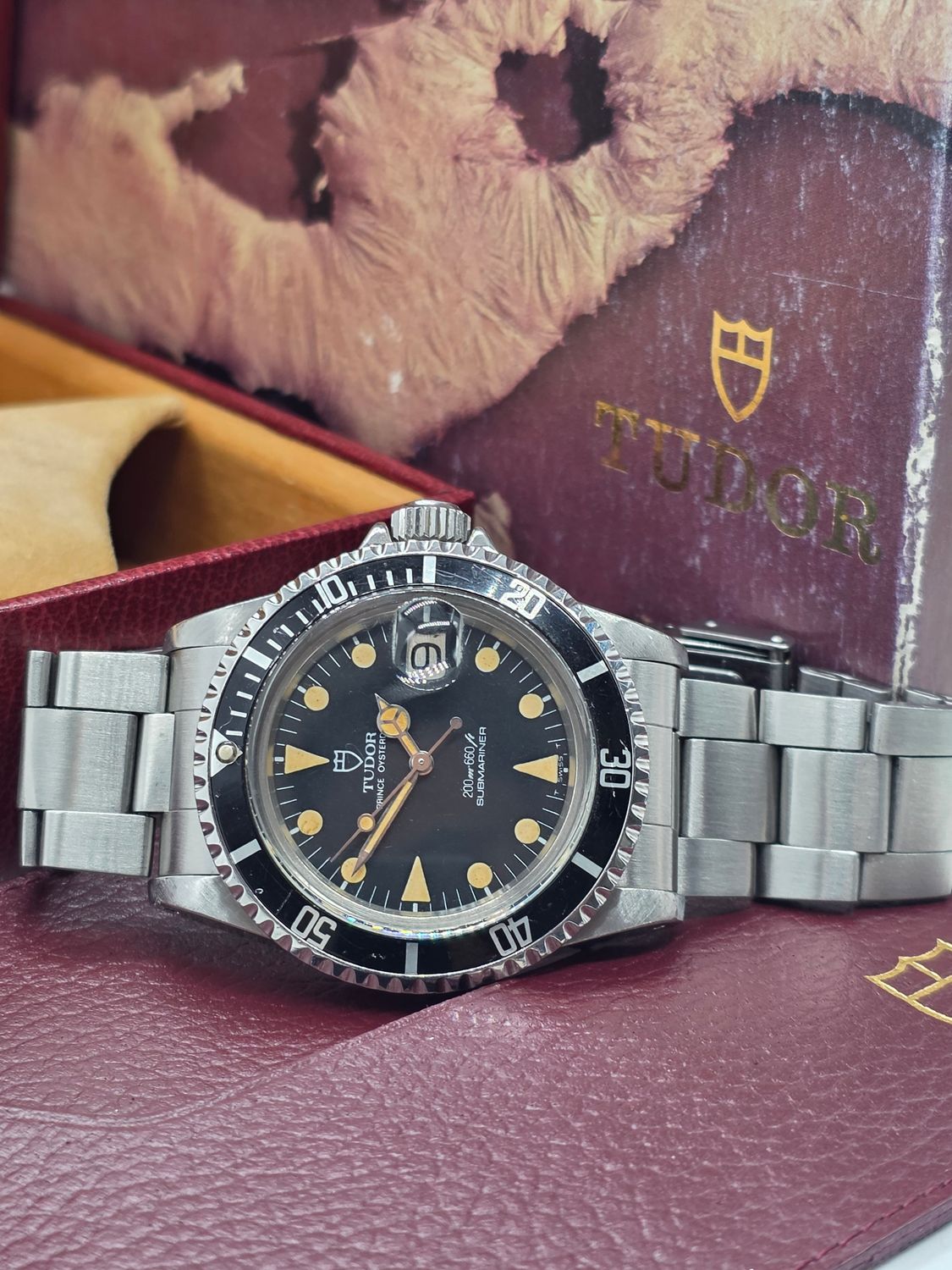 TUDOR Submariner Black 76100 Watch, Circa 1986, Sharp Condition