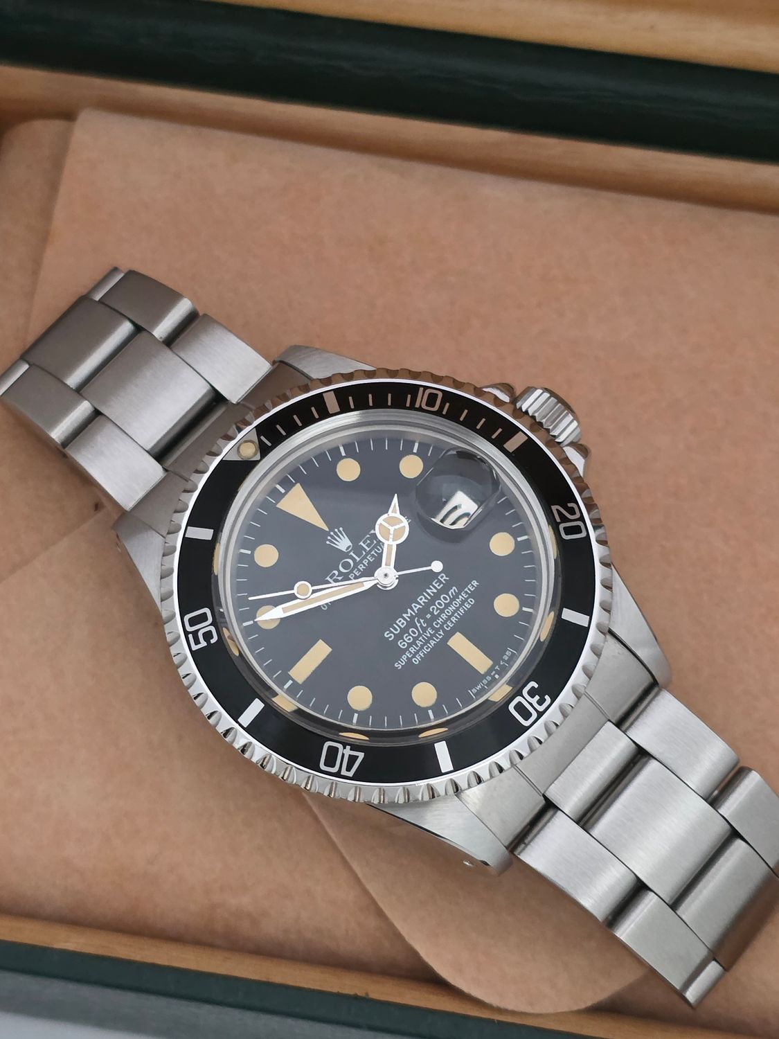 Rolex Submariner 1680 1978 Matte Dial Cream Patina, B&amp;P &amp; Rolex Service