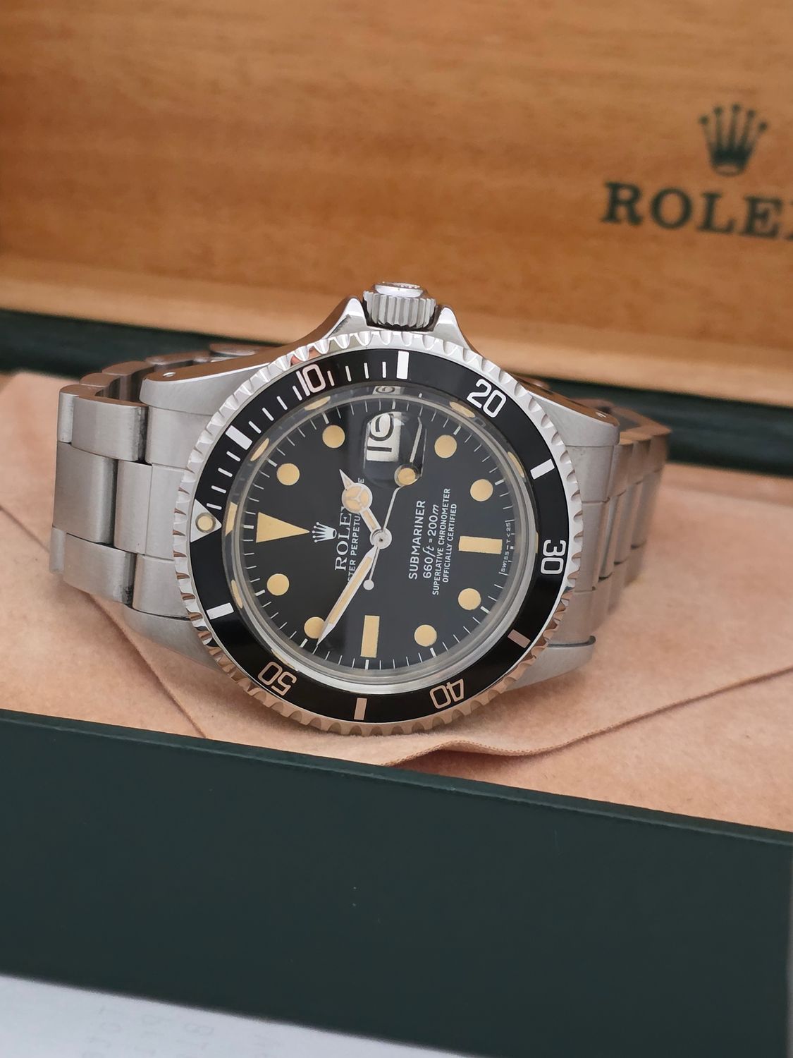 Rolex Submariner 1680 1978 Matte Dial Cream Patina, B&amp;P &amp; Rolex Service