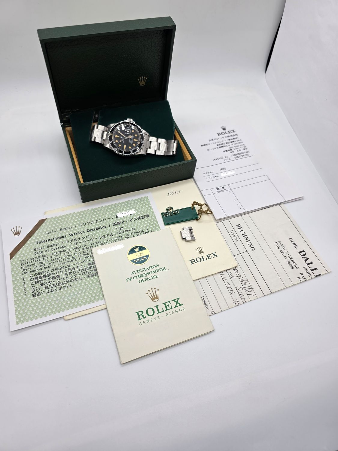 Rolex Submariner 1680 1978 Matte Dial Cream Patina, B&amp;P &amp; Rolex Service
