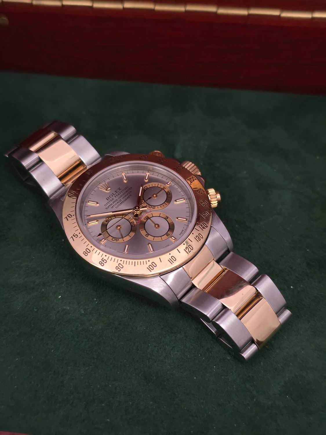 Rolex Zenith Daytona 16523 Silver Dial, Circa 1997 with 2021 Rolex Service Card