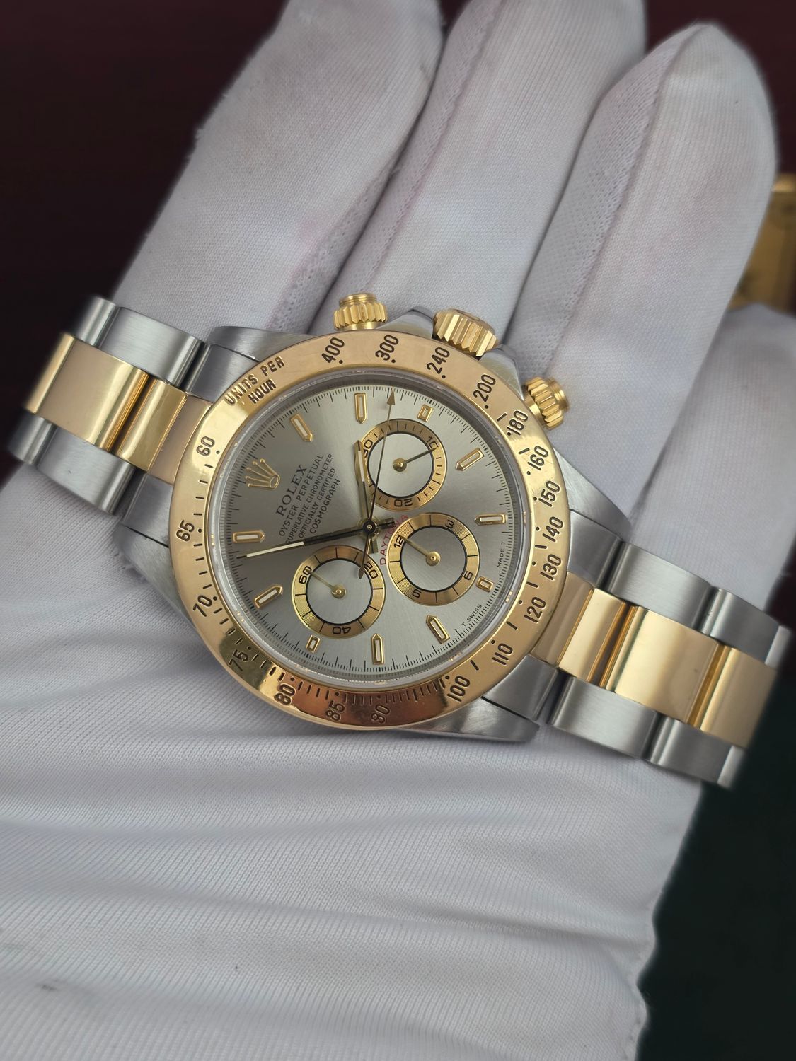 Rolex Zenith Daytona 16523 Silver Dial, Circa 1997 with 2021 Rolex Service Card