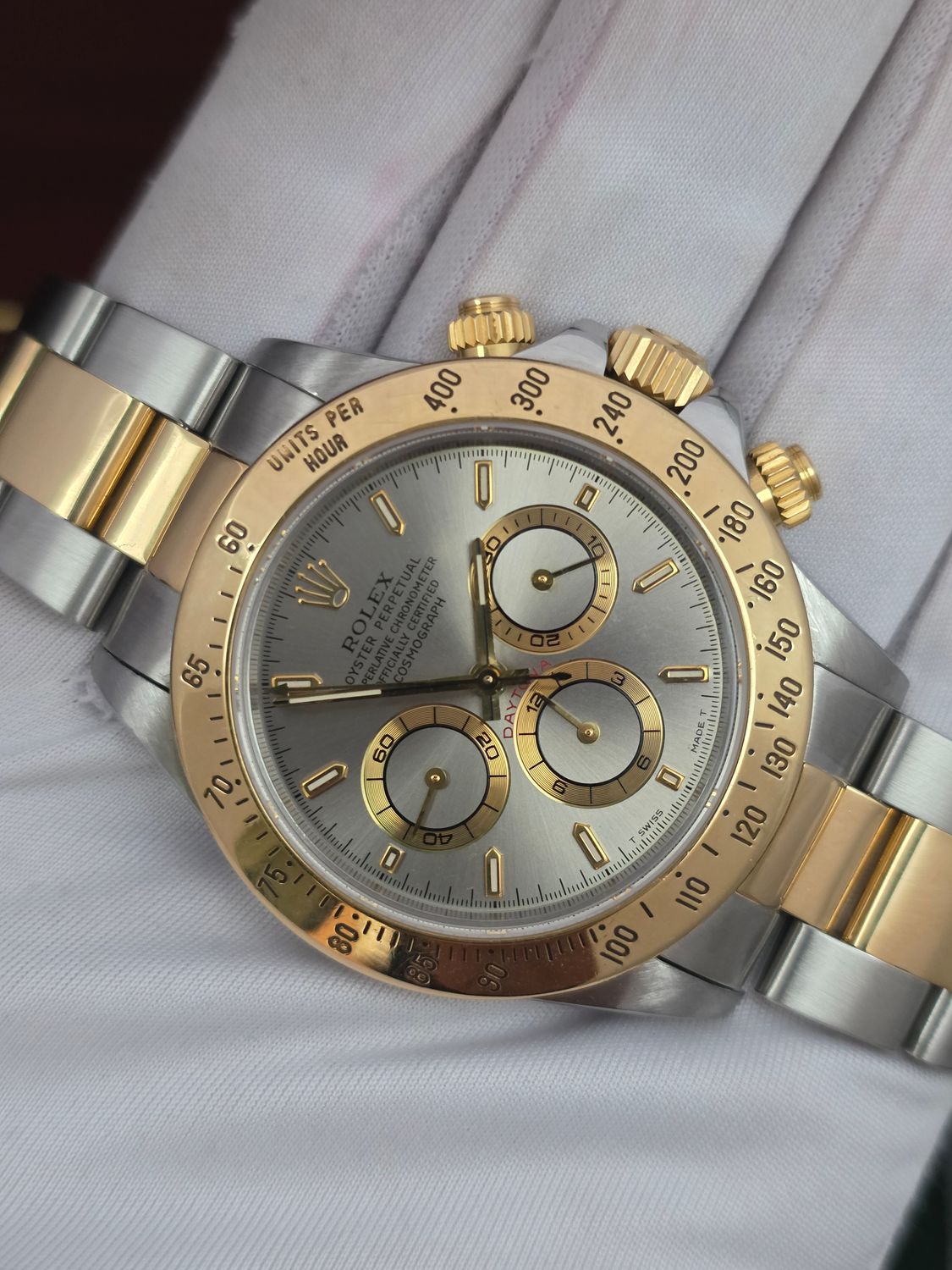Rolex Zenith Daytona 16523 Silver Dial, Circa 1997 with 2021 Rolex Service Card