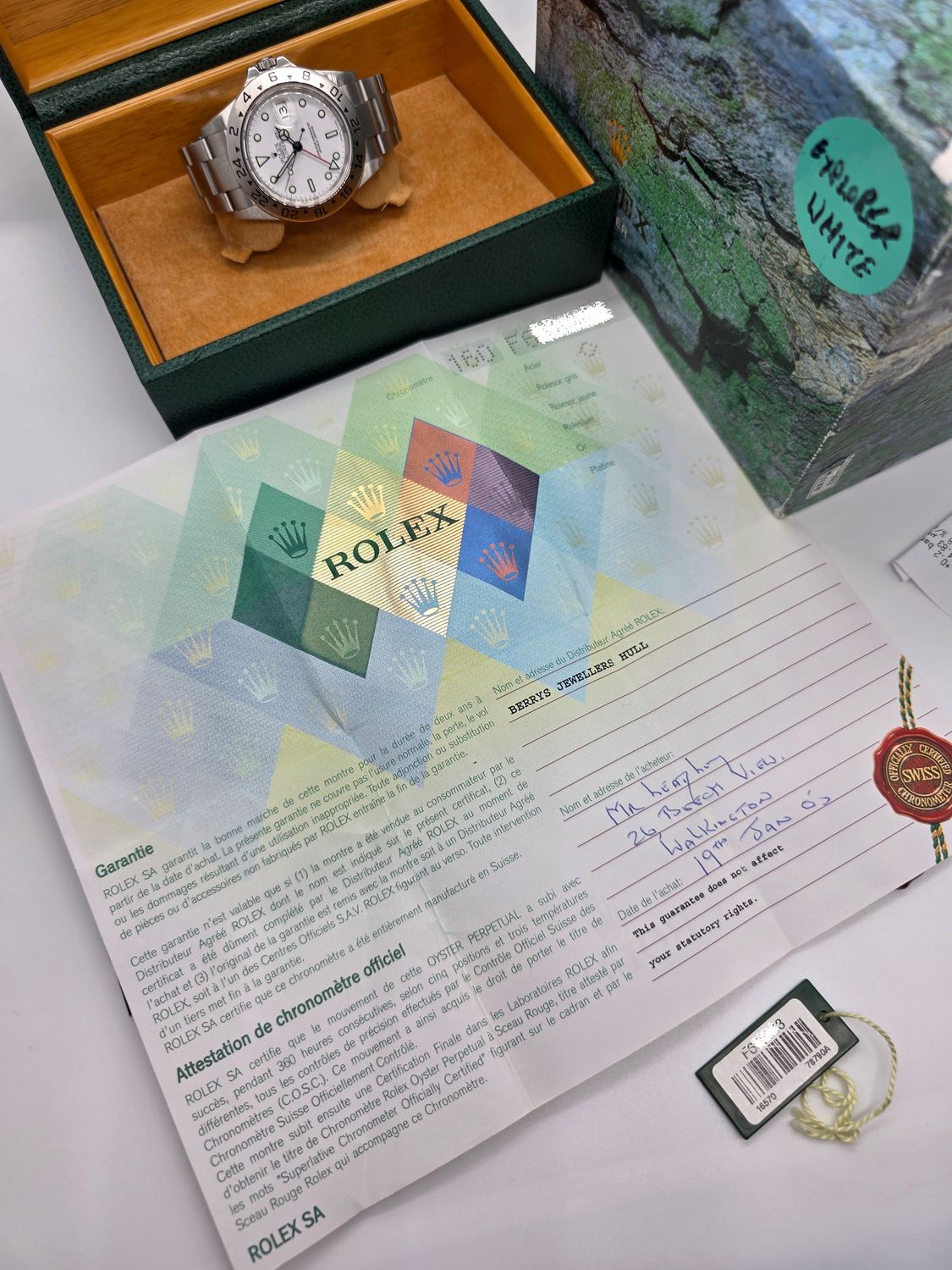 Rolex Explorer II 16570 Polar Watch | 2005 Full Collectors Set, Sharp Condition