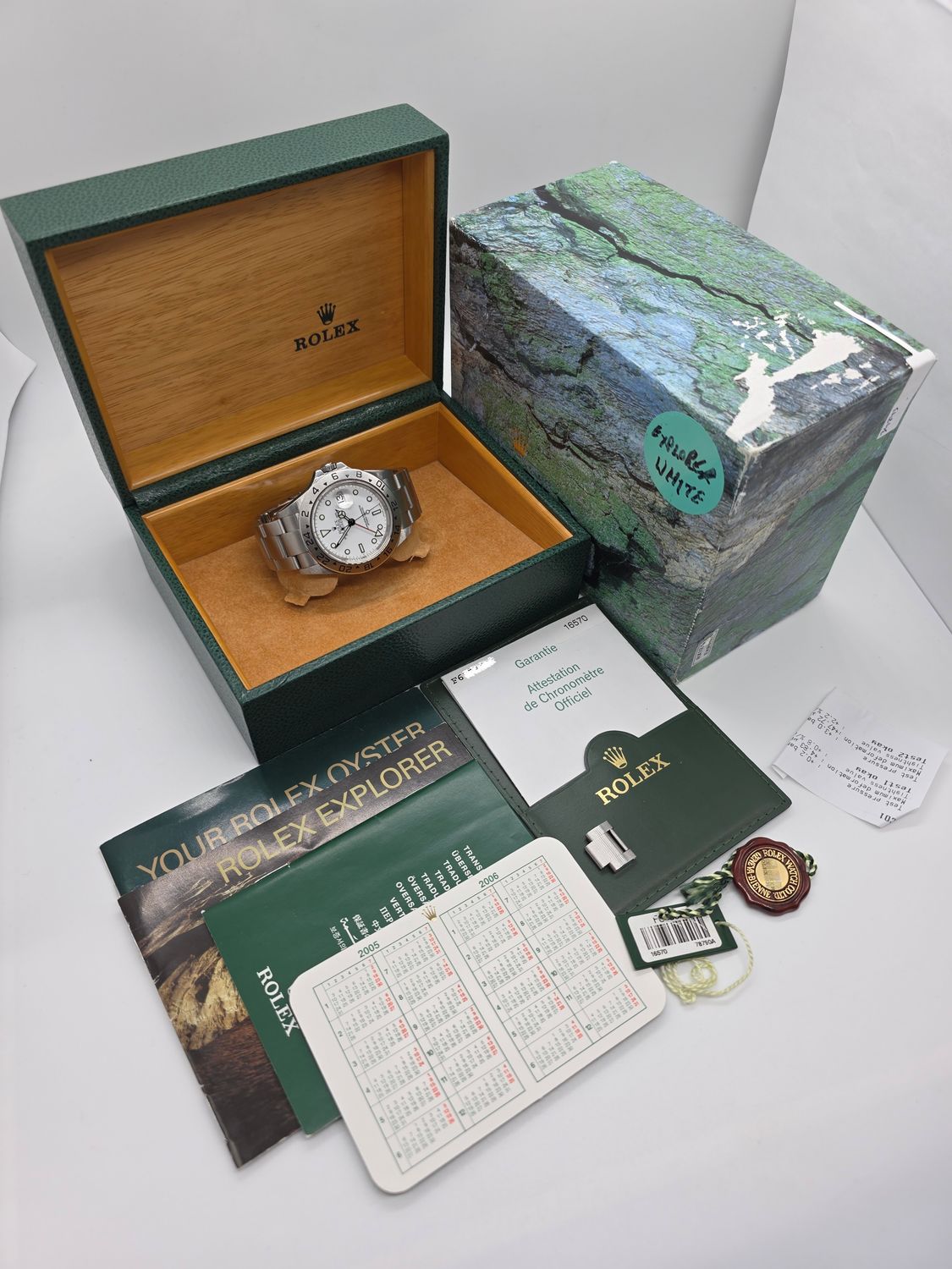 Rolex Explorer II 16570 Polar Watch | 2005 Full Collectors Set, Sharp Condition