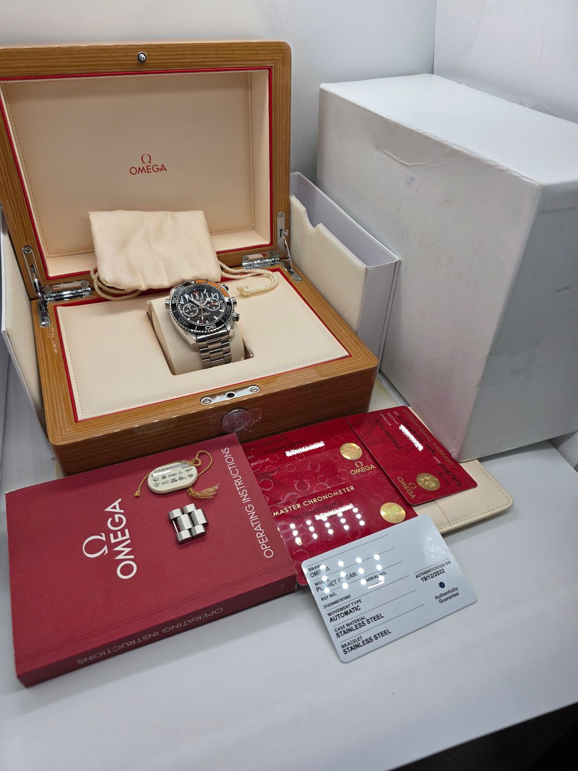 OMEGA Seamaster Planet Ocean 215.30.46.51.01.002, Chrono Black Dial, 2019 Full Set