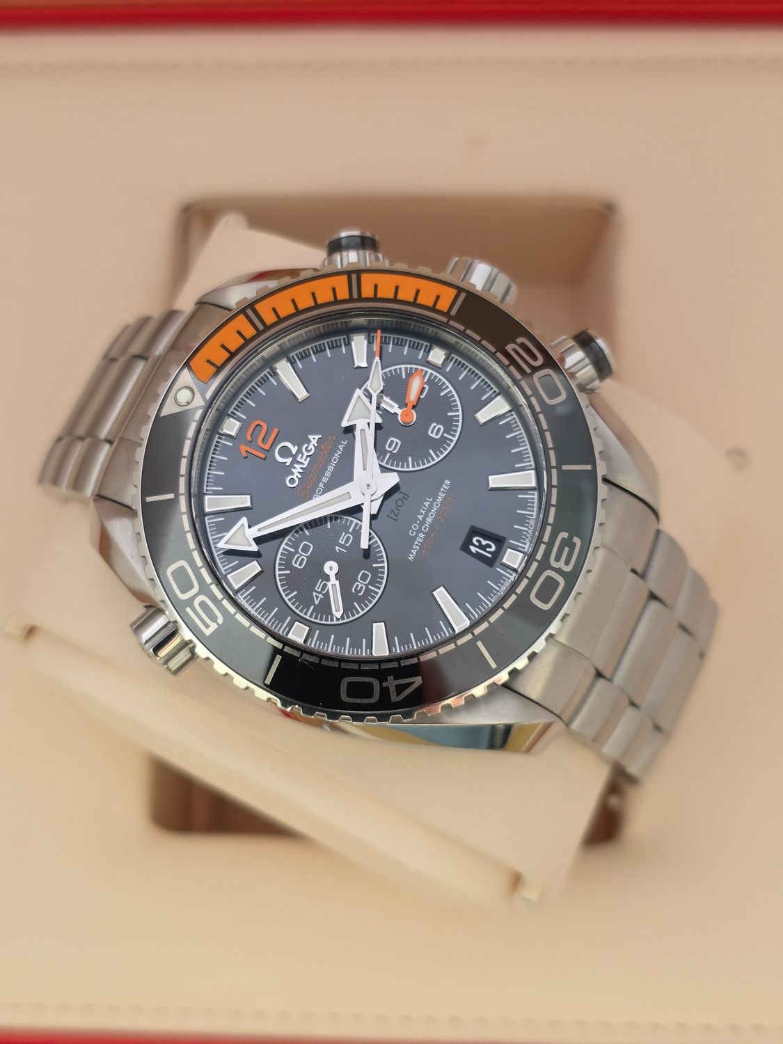 OMEGA Seamaster Planet Ocean 215.30.46.51.01.002, Chrono Black Dial, 2019 Full Set