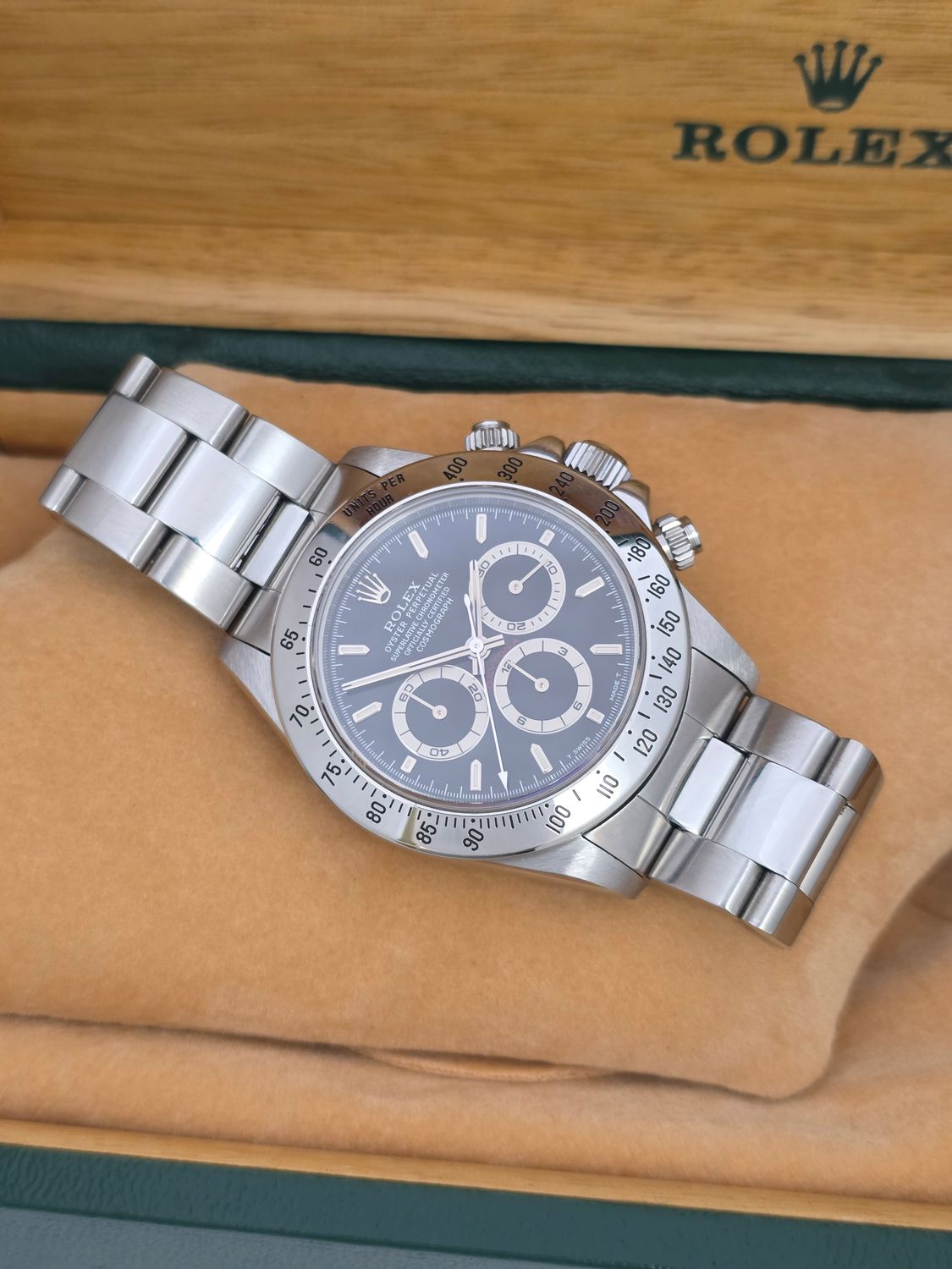 Rolex Zenith Daytona 16520 Black Dial, Super Sharp Condition, Circa 1997
