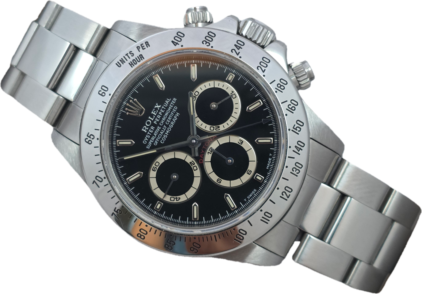 Rolex Zenith Daytona 16520 Black Dial, Super Sharp Condition, Circa 1997