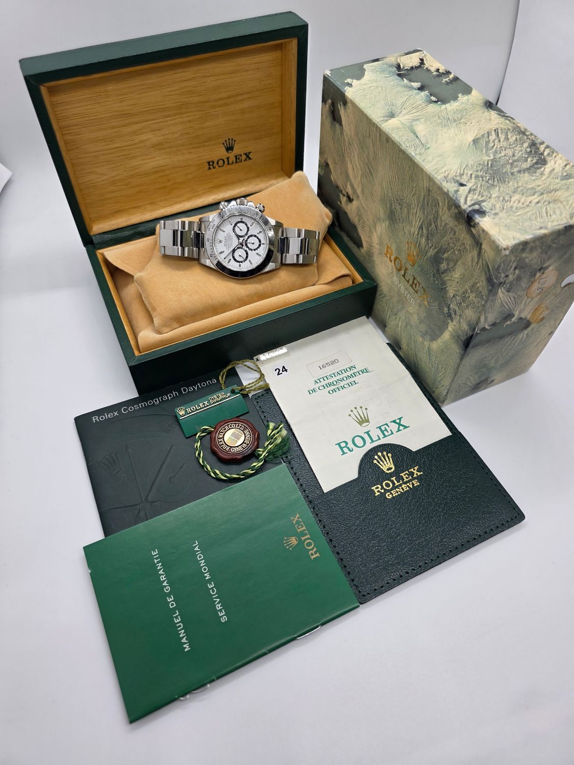 Rolex Zenith Daytona 16520 Panda Dial, Super Condition, Box &amp; Papers 1991