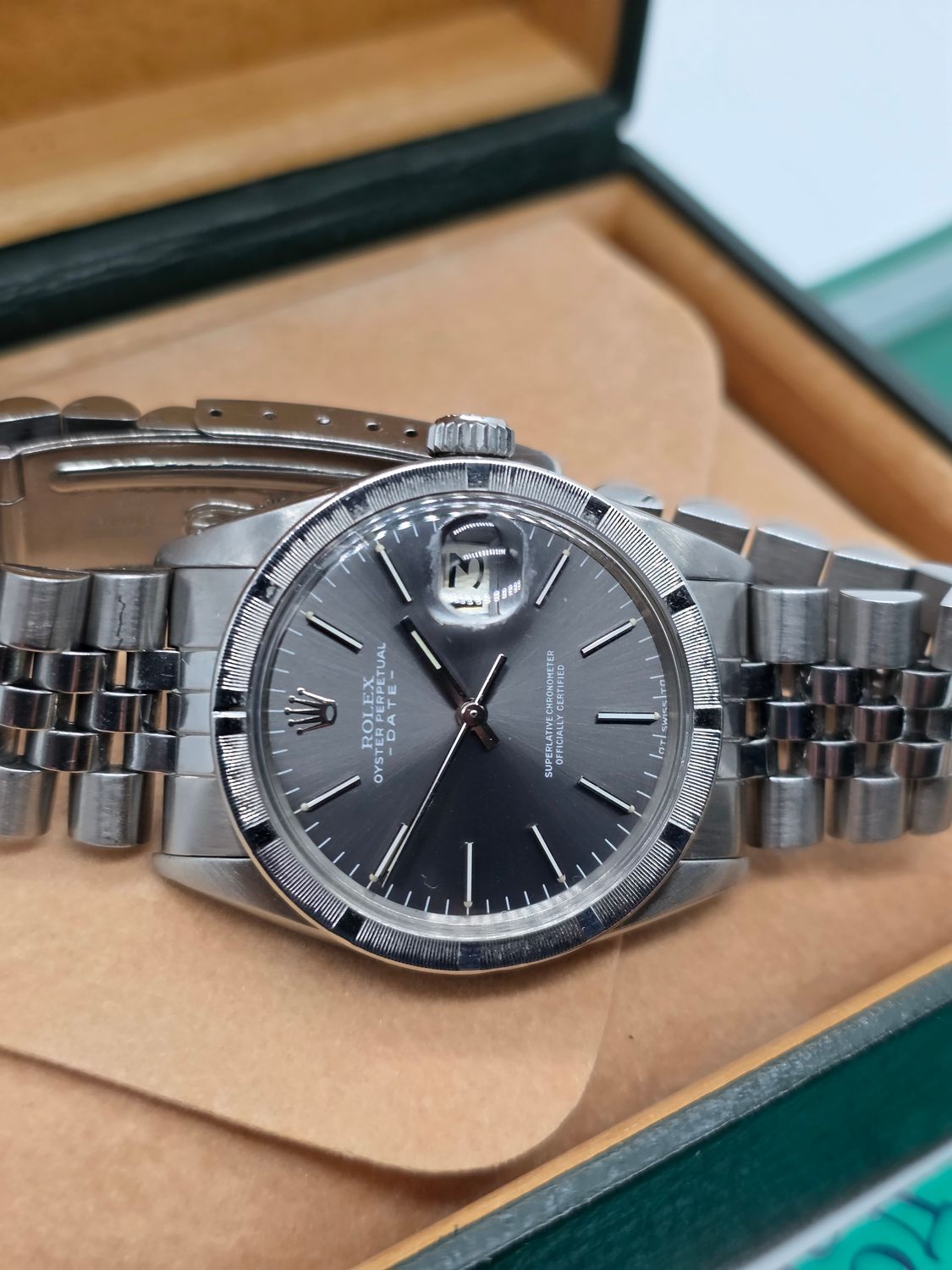 Rolex Oyster Perpetual Date Watch 1501 1969 Automatic Rare Grey Dial