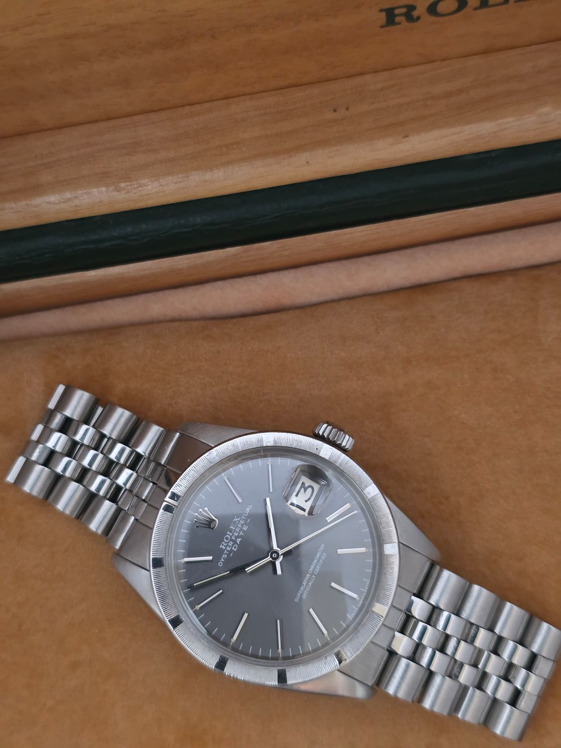 Rolex Oyster Perpetual Date Watch 1501 1969 Automatic Rare Grey Dial