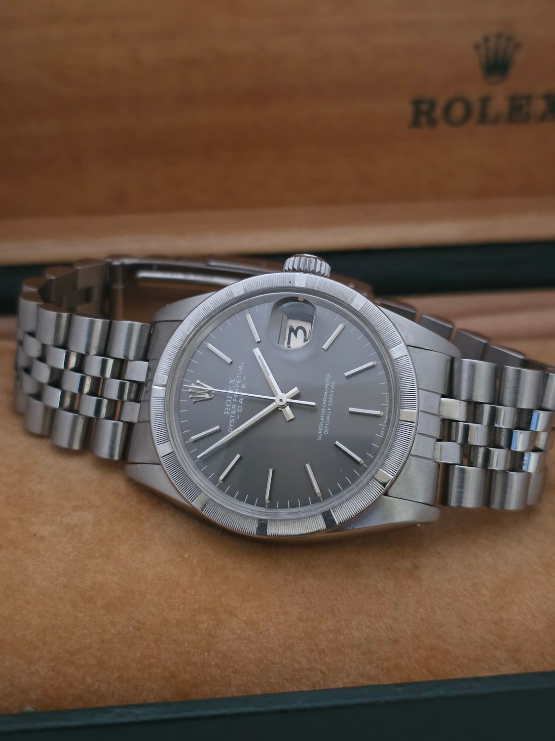 Rolex Oyster Perpetual Date Watch 1501 1969 Automatic Rare Grey Dial