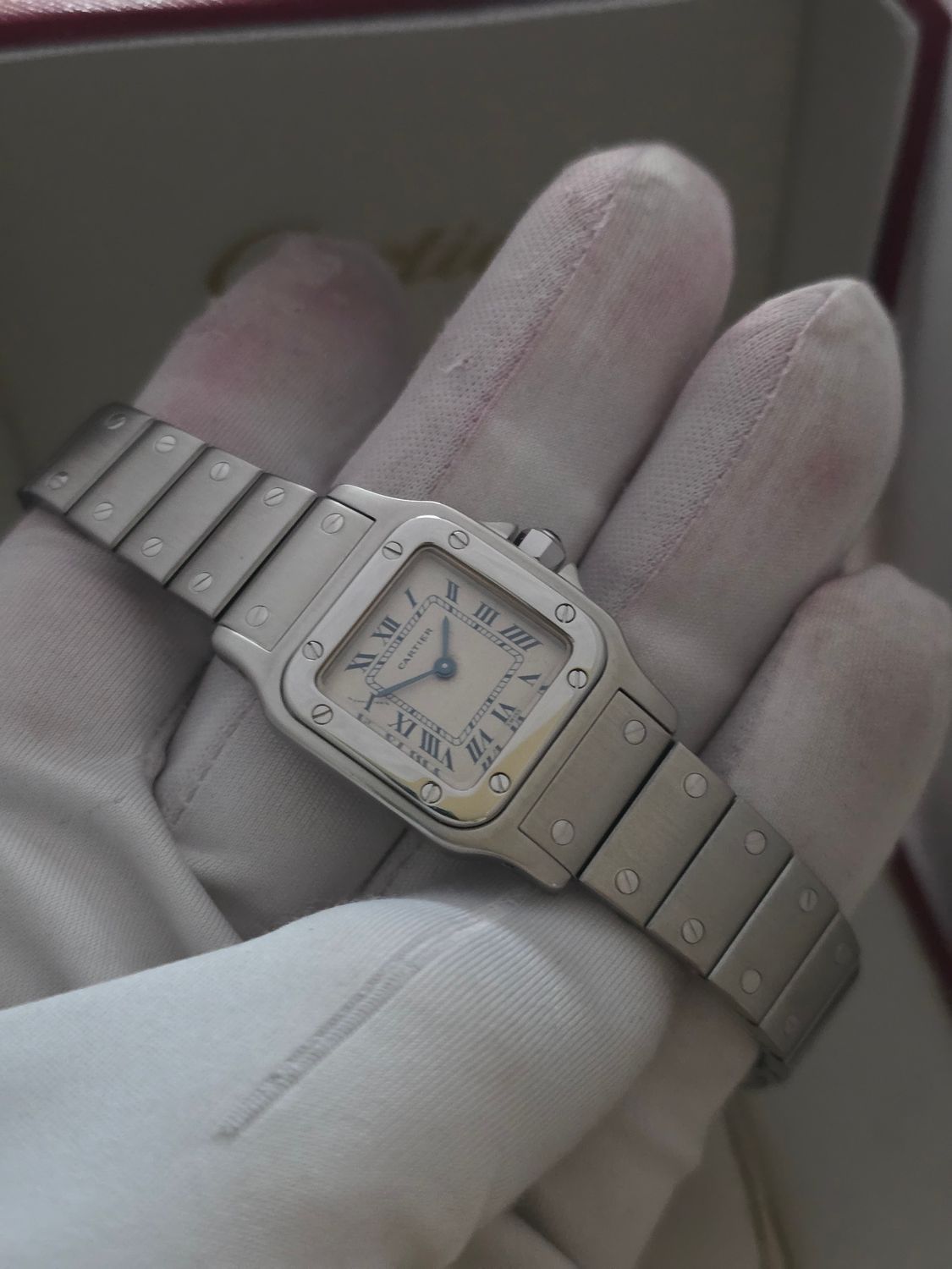 Cartier Santos Galbee 1565 24mm Quartz Ladies Watch, Watch &amp; Box
