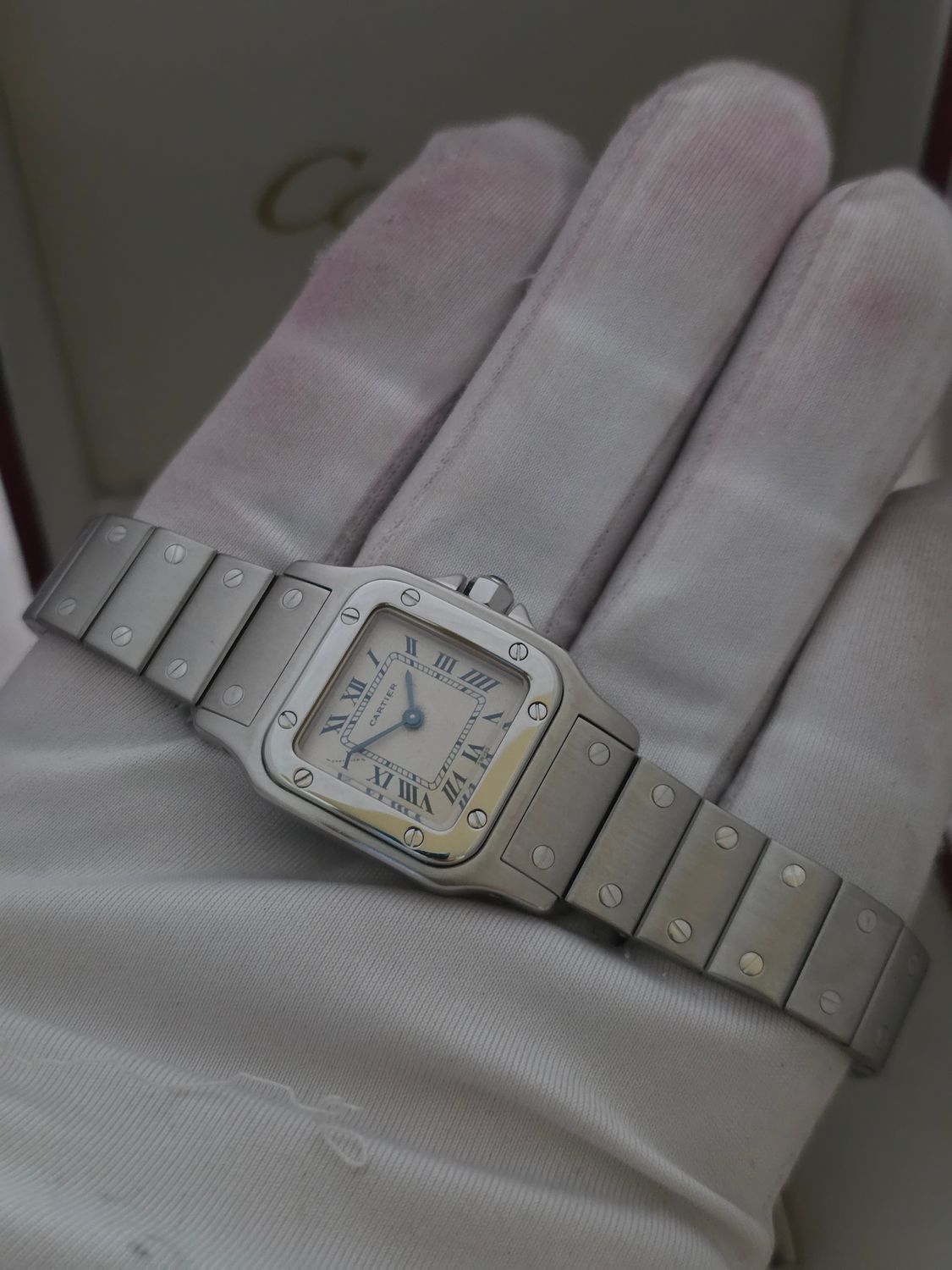 Cartier Santos Galbee 1565 24mm Quartz Ladies Watch, Watch &amp; Box