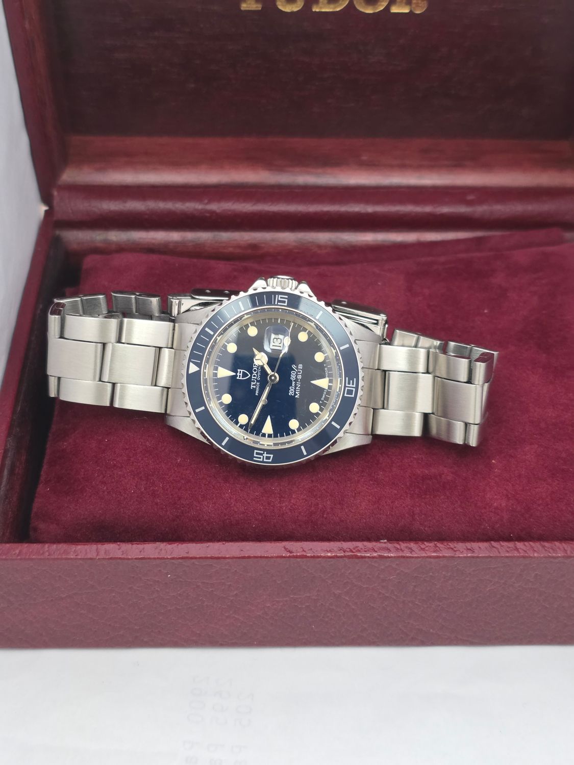 Tudor 73090 Blue Mini-Sub Original B&amp;P, 1993 Rare Blue Dial/Bezel