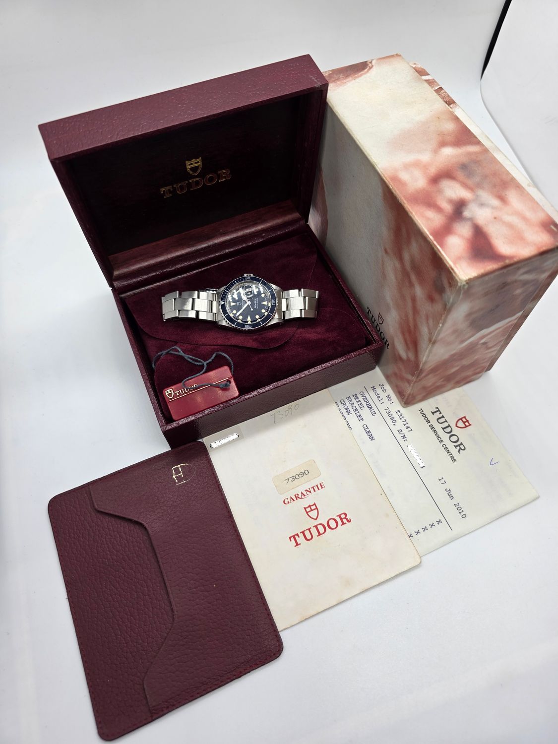 Tudor 73090 Blue Mini-Sub Original B&amp;P, 1993 Rare Blue Dial/Bezel