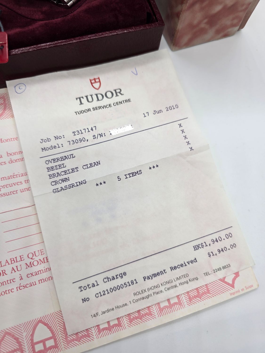 Tudor 73090 Blue Mini-Sub Original B&amp;P, 1993 Rare Blue Dial/Bezel