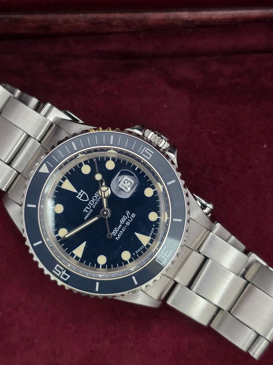 Tudor 73090 Blue Mini-Sub Original B&amp;P, 1993 Rare Blue Dial/Bezel