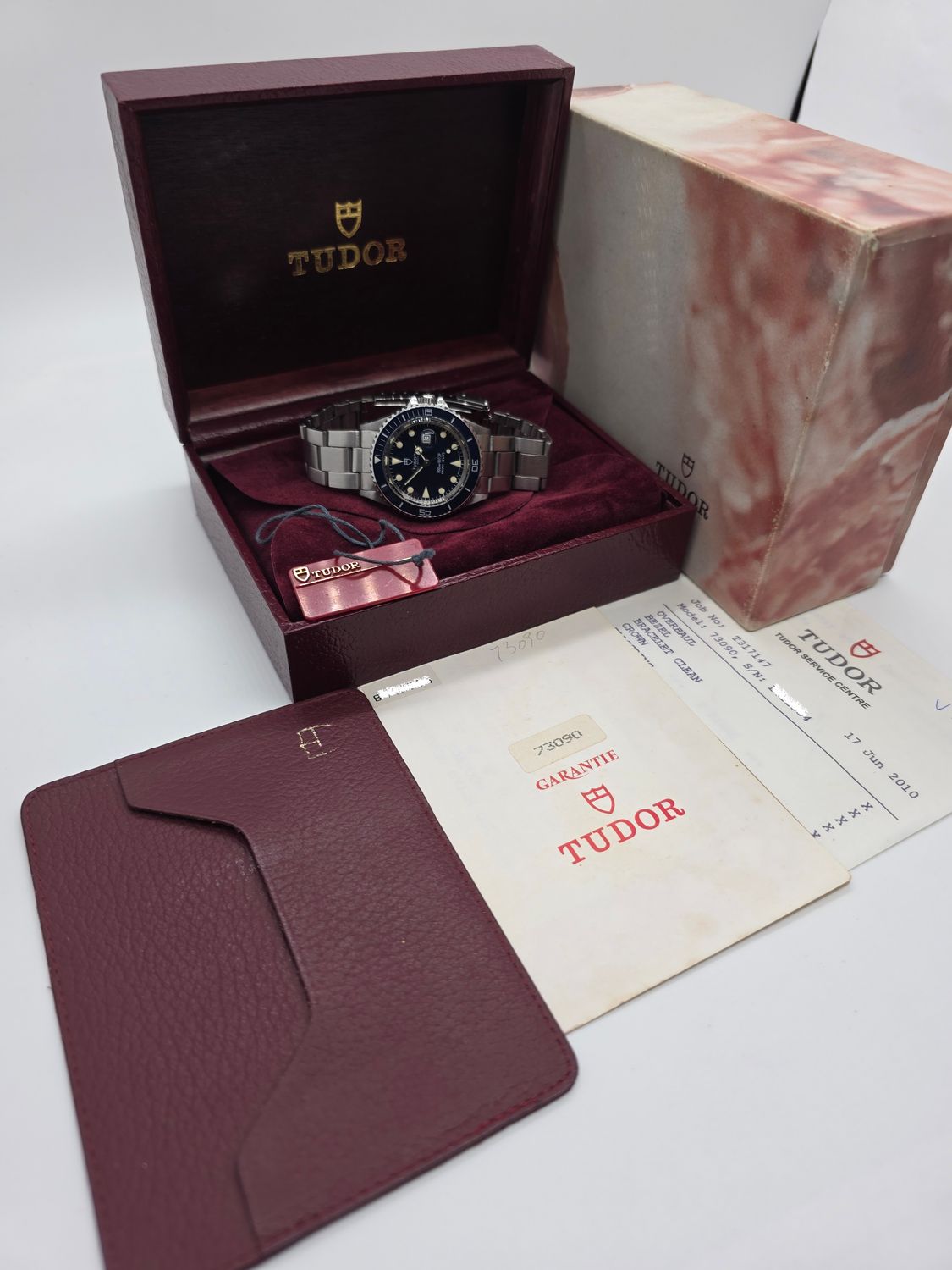 Tudor 73090 Blue Mini-Sub Original B&amp;P, 1993 Rare Blue Dial/Bezel