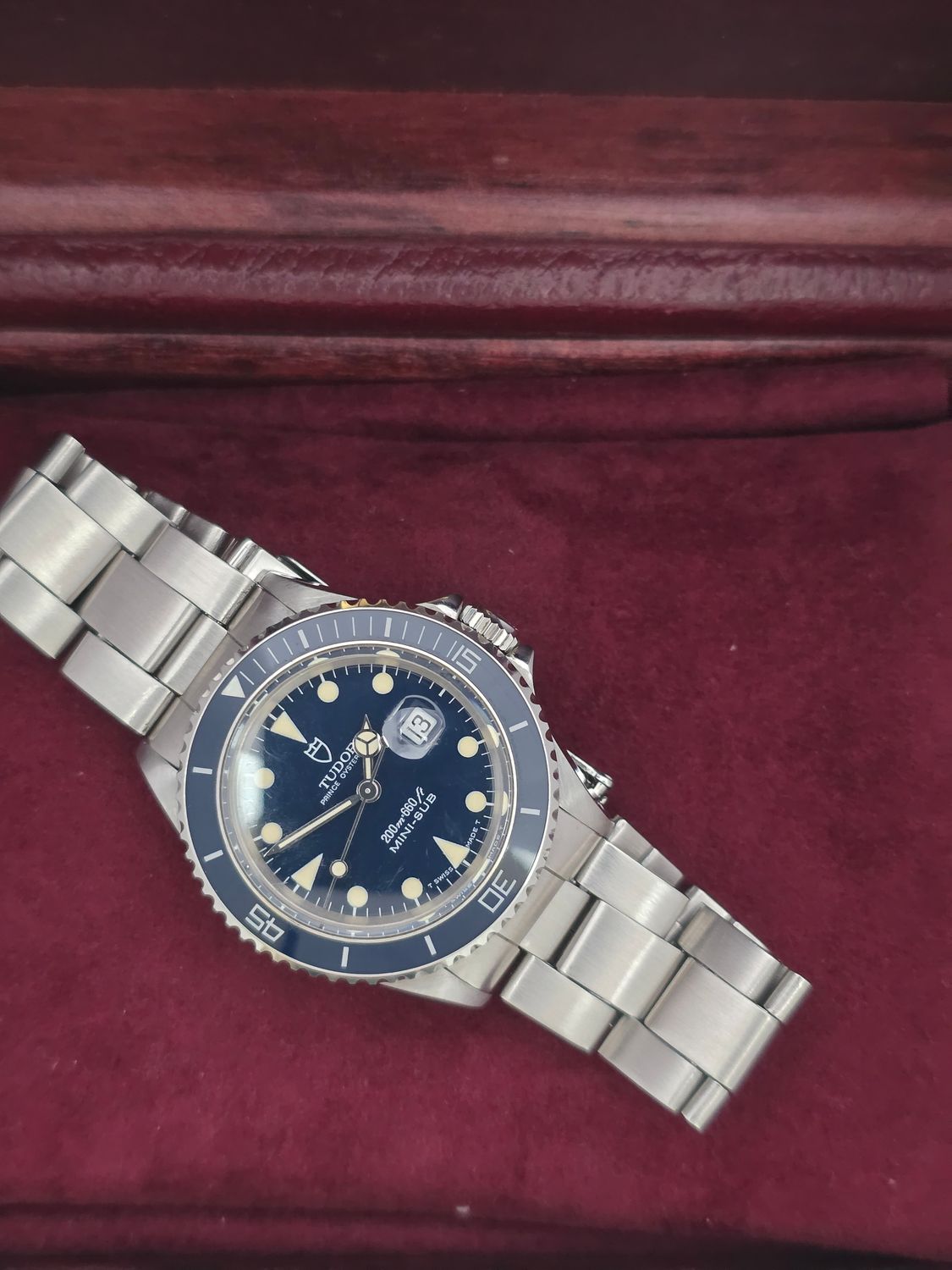 Tudor 73090 Blue Mini-Sub Original B&amp;P, 1993 Rare Blue Dial/Bezel