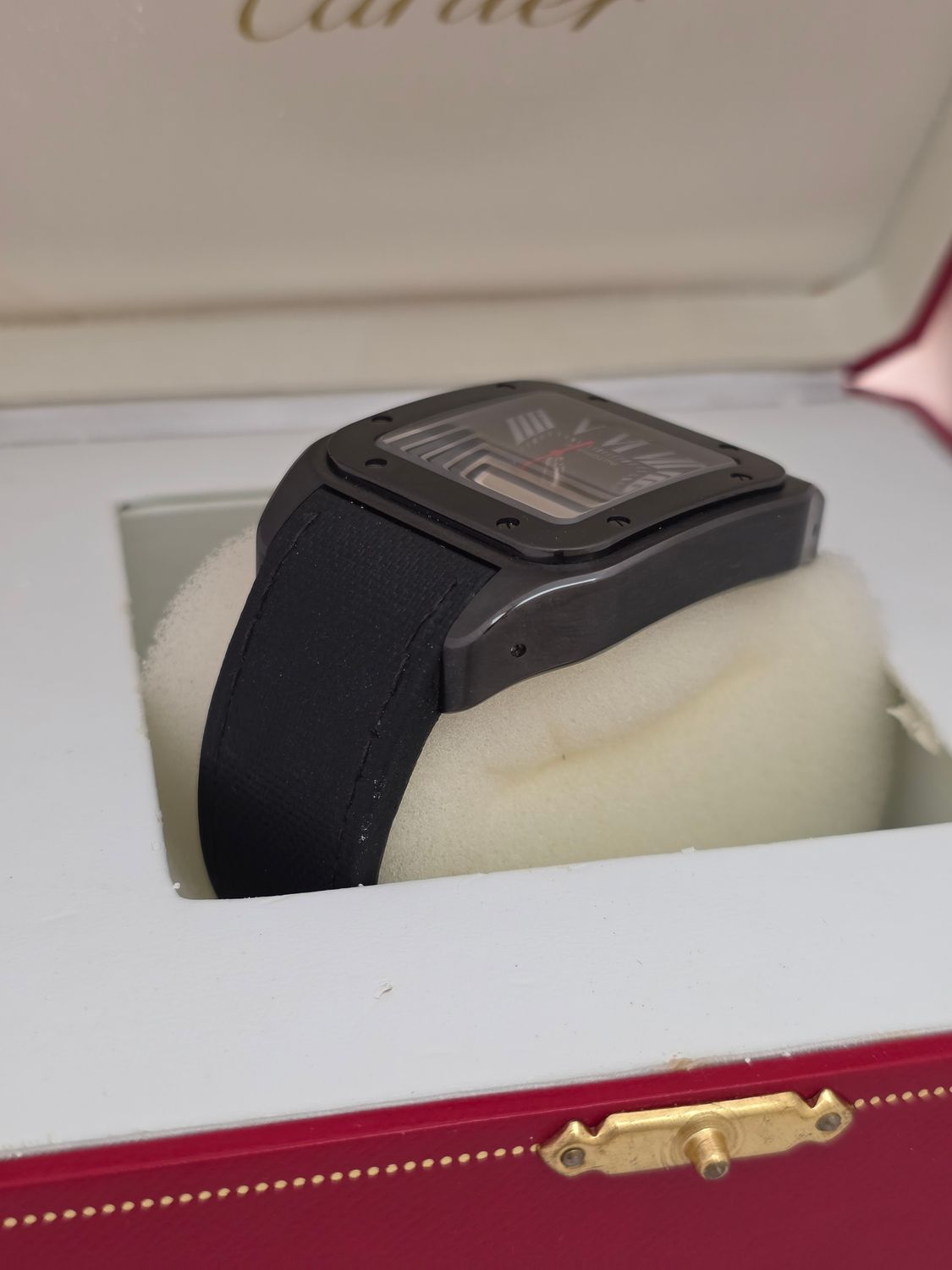 Cartier Santos 100 WSSA0006 Black Watch - 2017 Box &amp; Papers