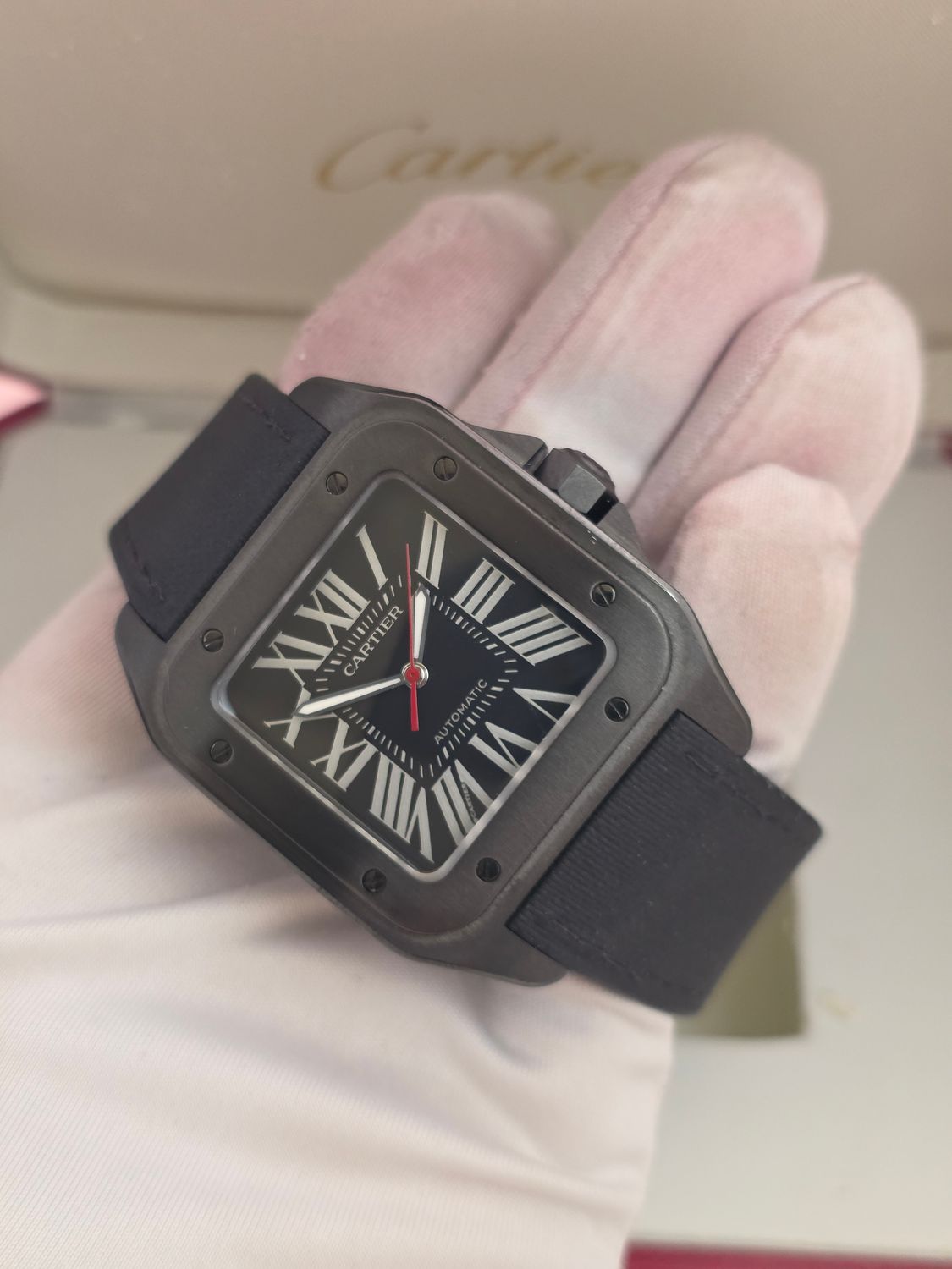 Cartier Santos 100 WSSA0006 Black Watch - 2017 Box &amp; Papers