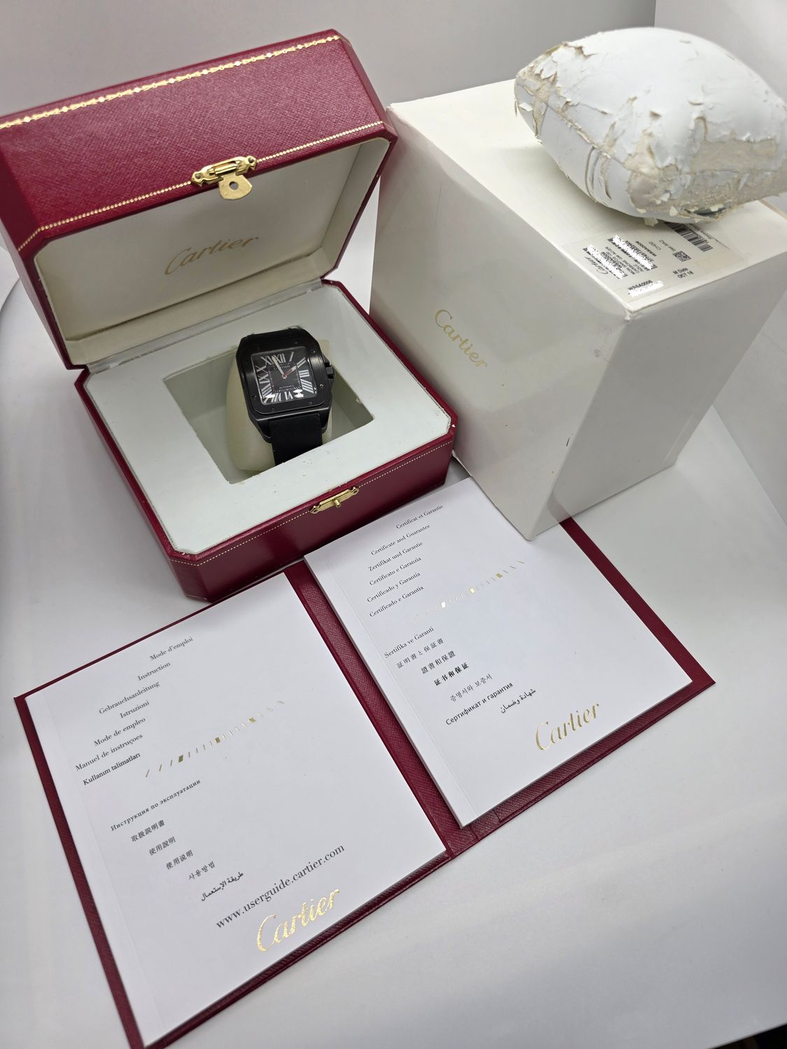 Cartier Santos 100 WSSA0006 Black Watch - 2017 Box &amp; Papers