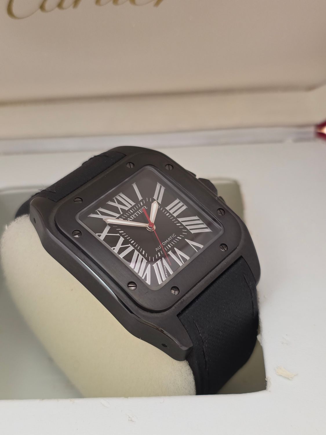 Cartier Santos 100 WSSA0006 Black Watch - 2017 Box &amp; Papers